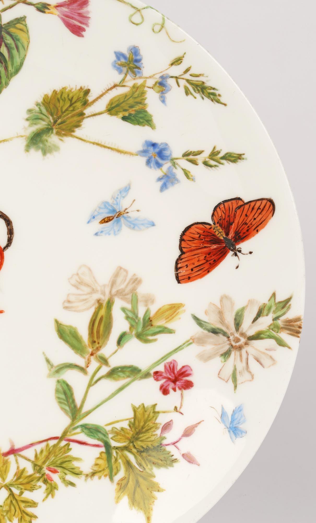 Minton Porzellan Hand-Painted Blank Cabinet Teller signiert AMB, 1890 (Englisch) im Angebot