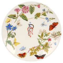 Minton Porcelain Hand-Painted Blank Cabinet Plate Signed AMB, 1890