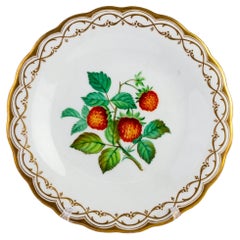 Minton Porcelain Mid 19th Century Polychrome Plate Hand Painted Strawberries 