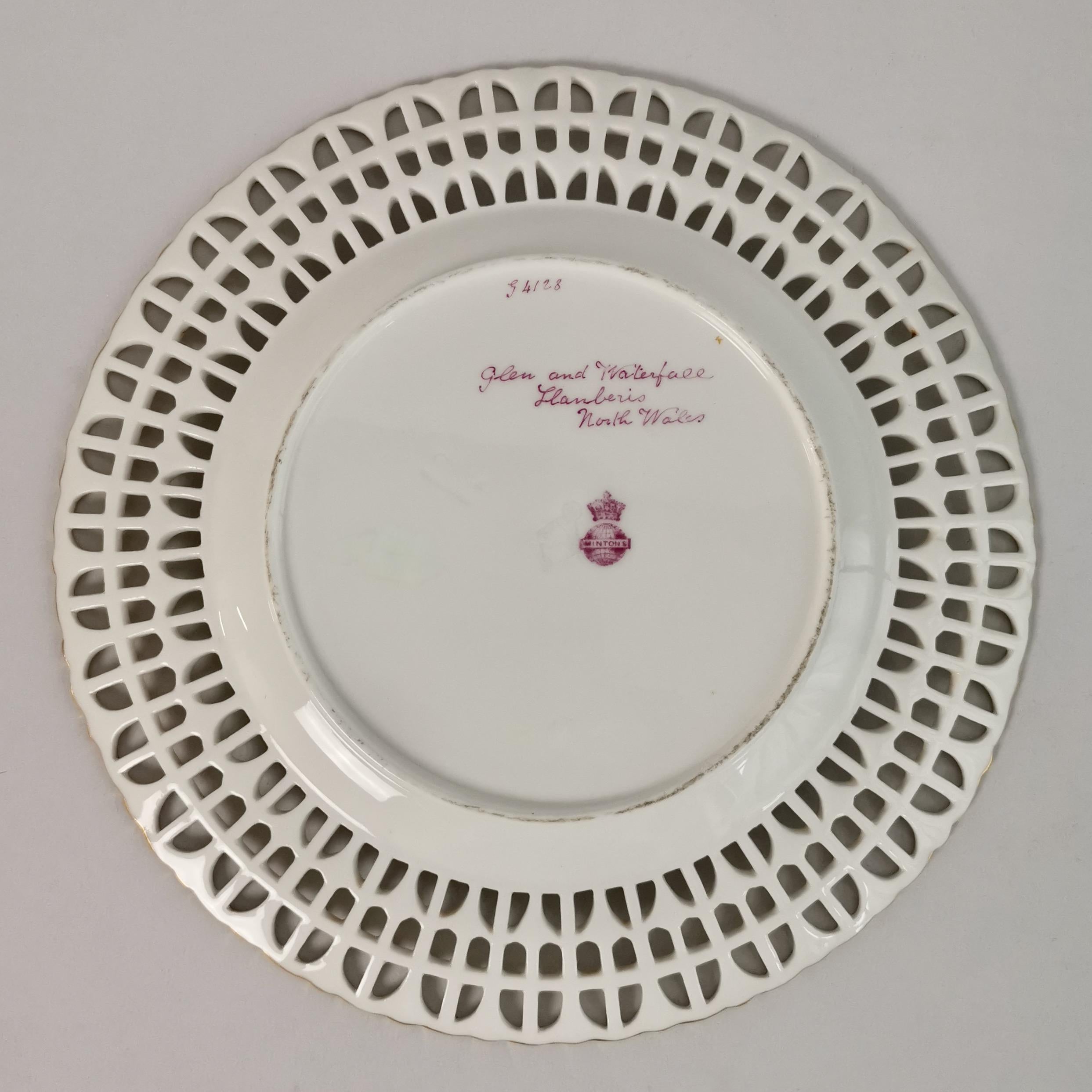 Minton Porcelain Plate, Welsh Landscape Signed J.Evans, 1881 6