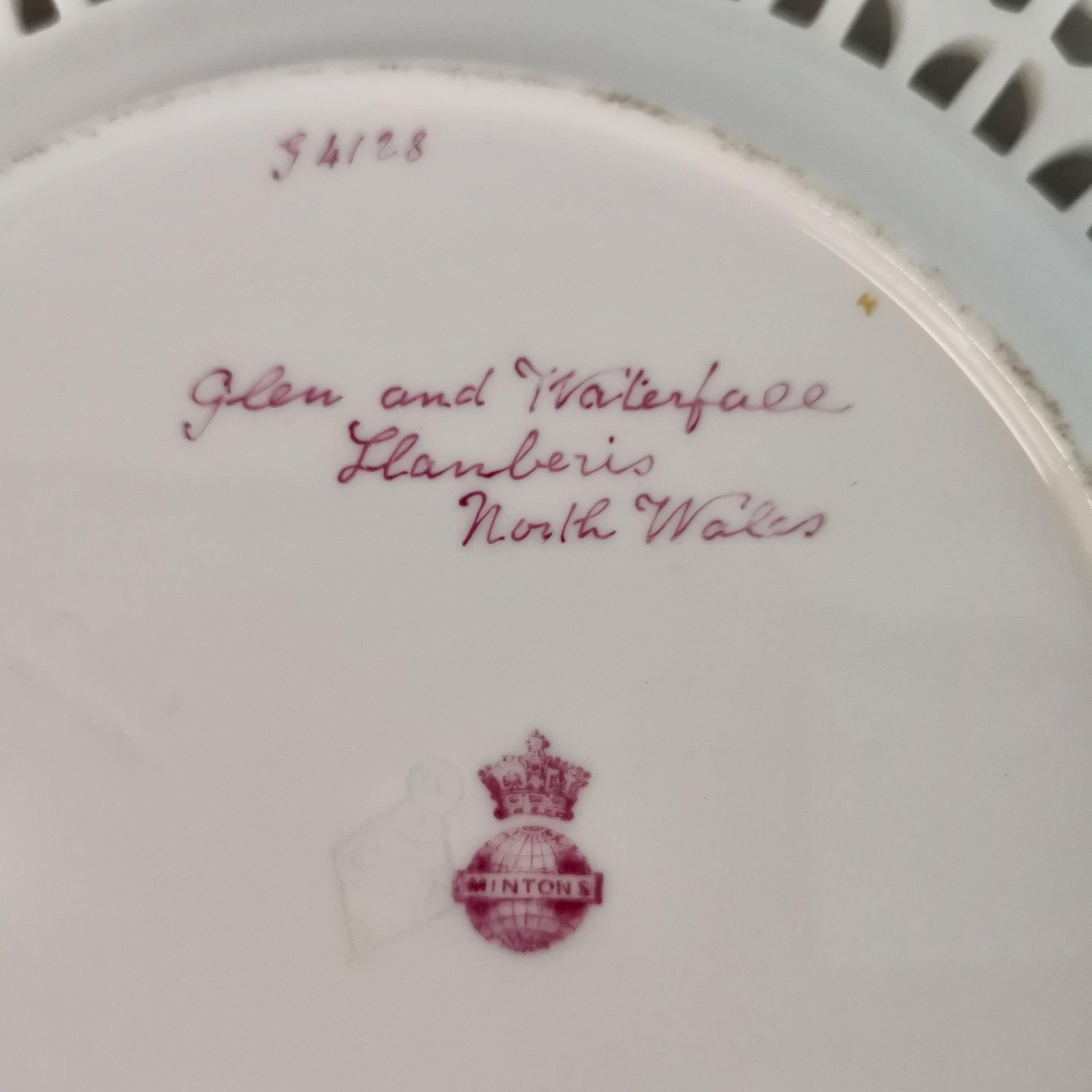 Minton Porcelain Plate, Welsh Landscape Signed J.Evans, 1881 7