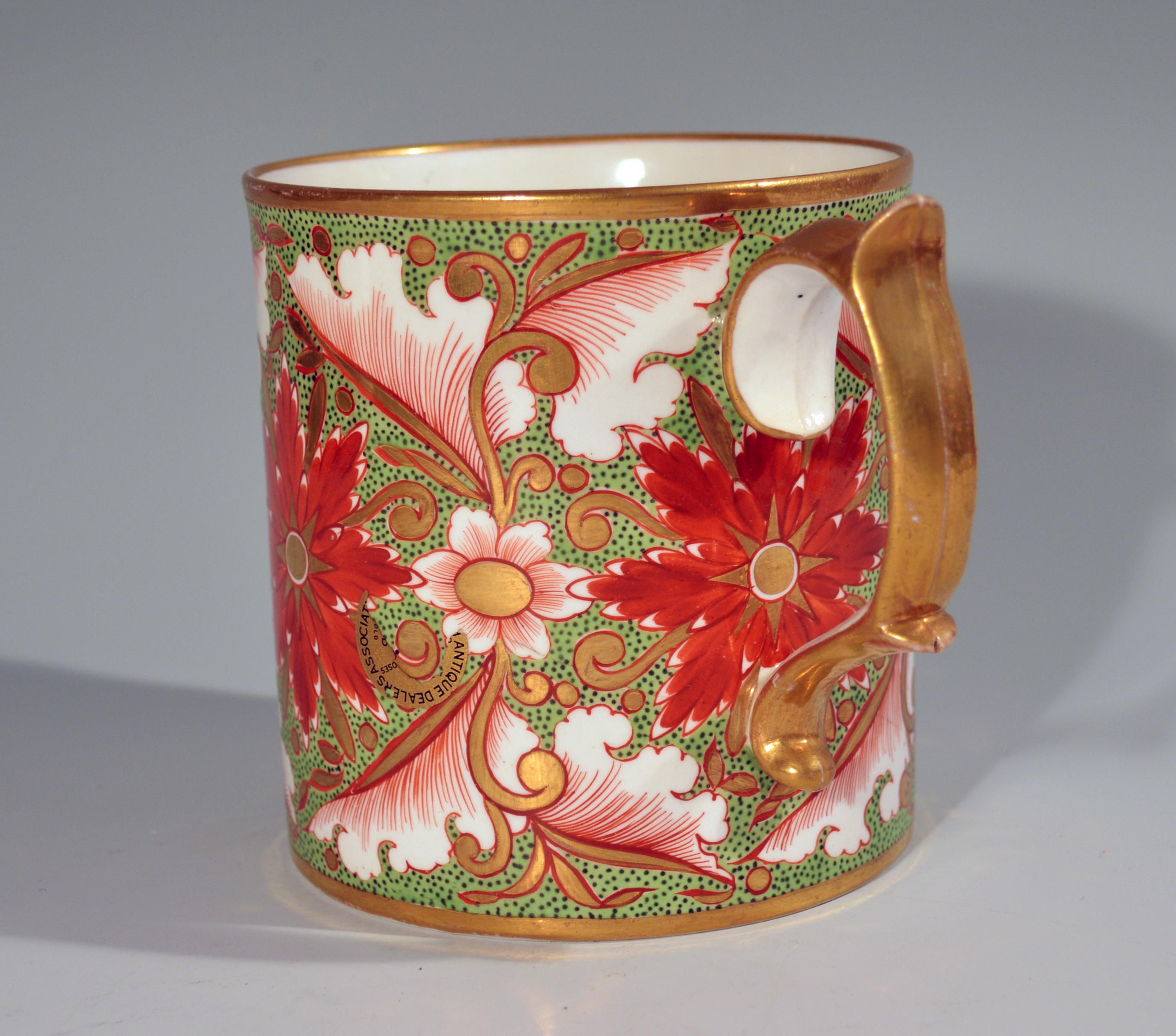 Regency Minton Porcelain Porcelain Green-Ground Tankard, English, circa 1805-1810