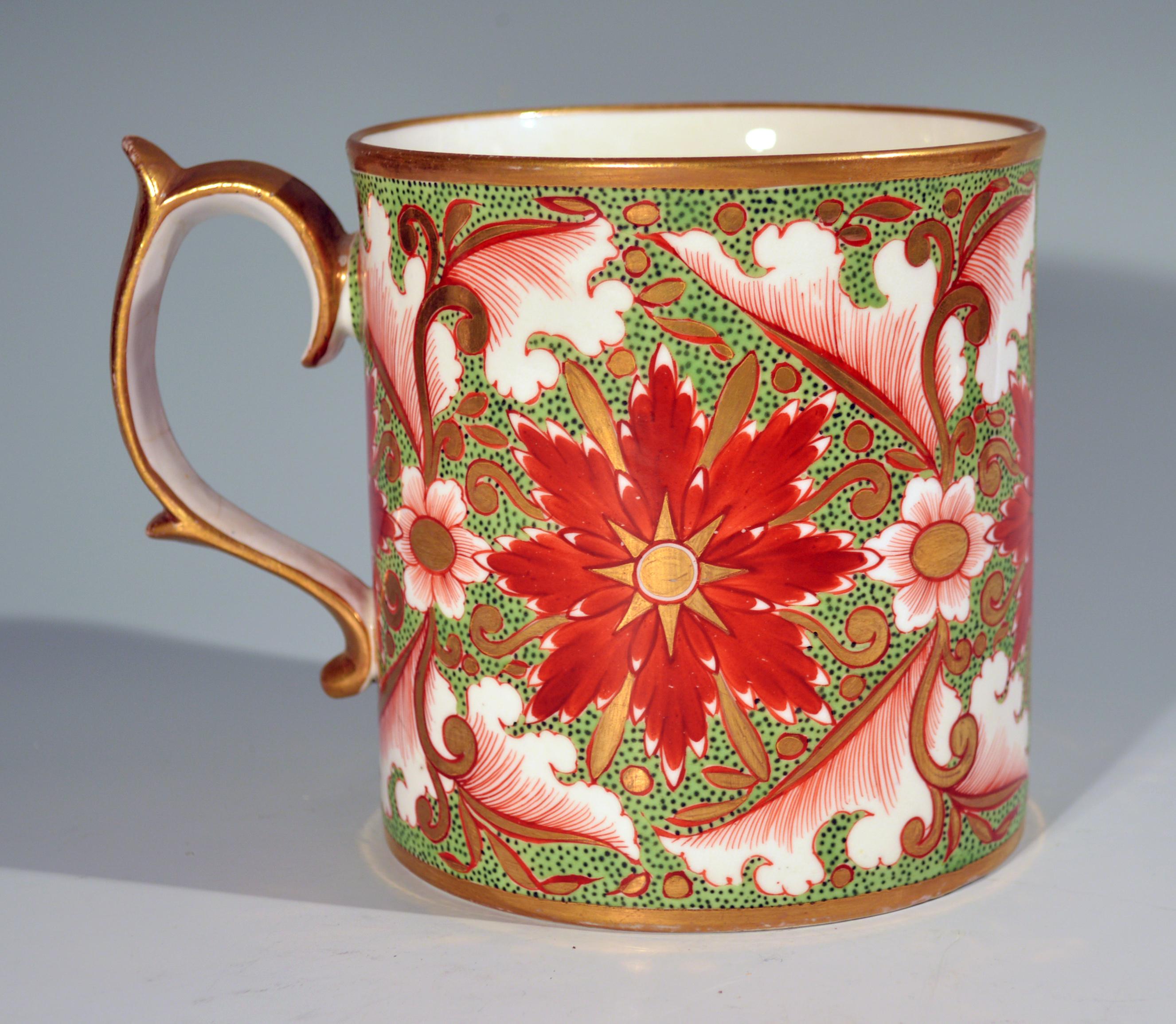 Minton Porcelain Porcelain Green-Ground Tankard, English, circa 1805-1810 In Good Condition In Downingtown, PA