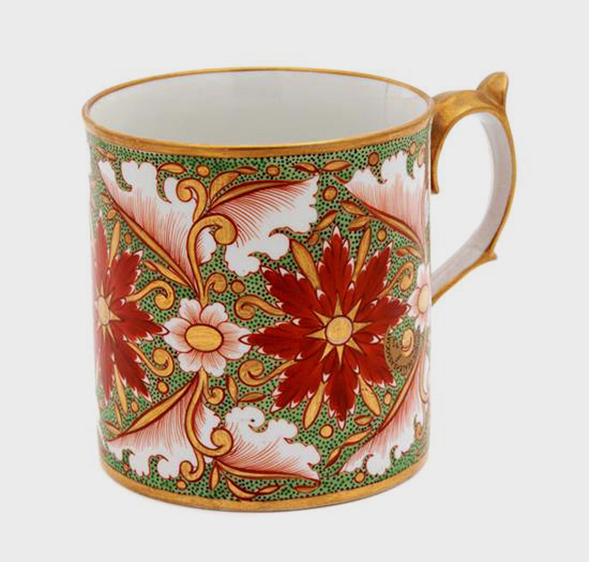 19th Century Minton Porcelain Porcelain Green-Ground Tankard, English, circa 1805-1810