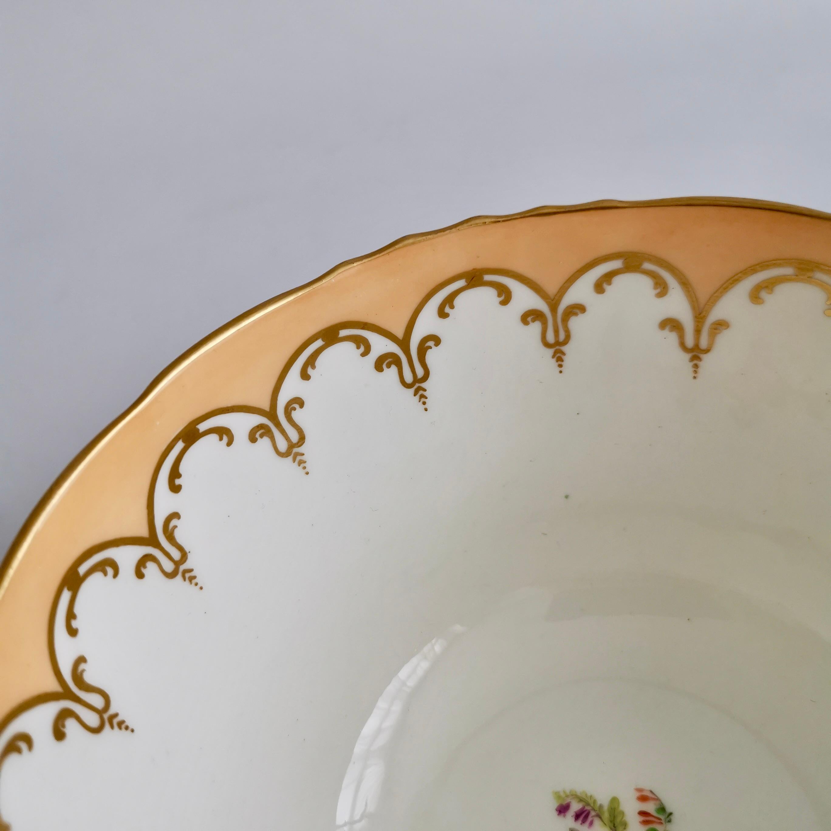 Minton Porcelain Slop Bowl, Apricot Orange Ground, Gilt and Flowers, ca 1845 8