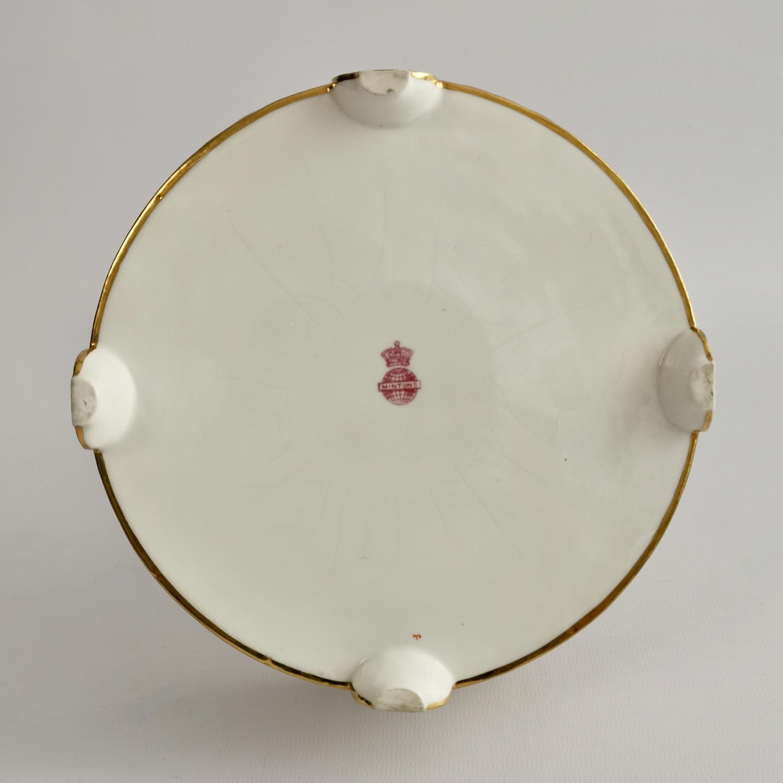 Minton Porcelain Tazza Dish, White and Pink with Cherub, 1891 6