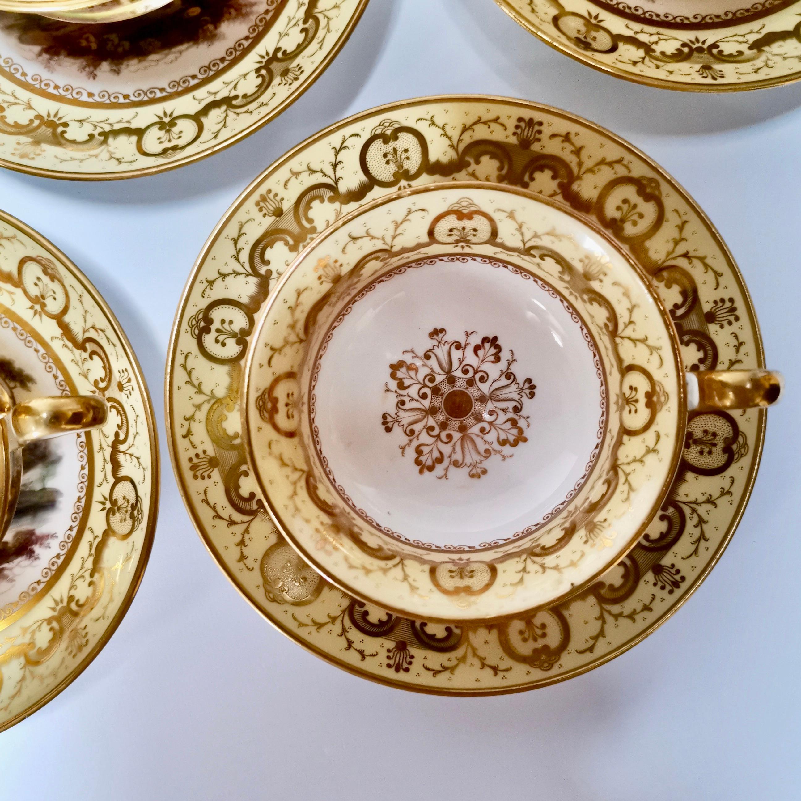 Minton Porcelain Tea Service, Yellow with Landscapes, Provenance Regency 3