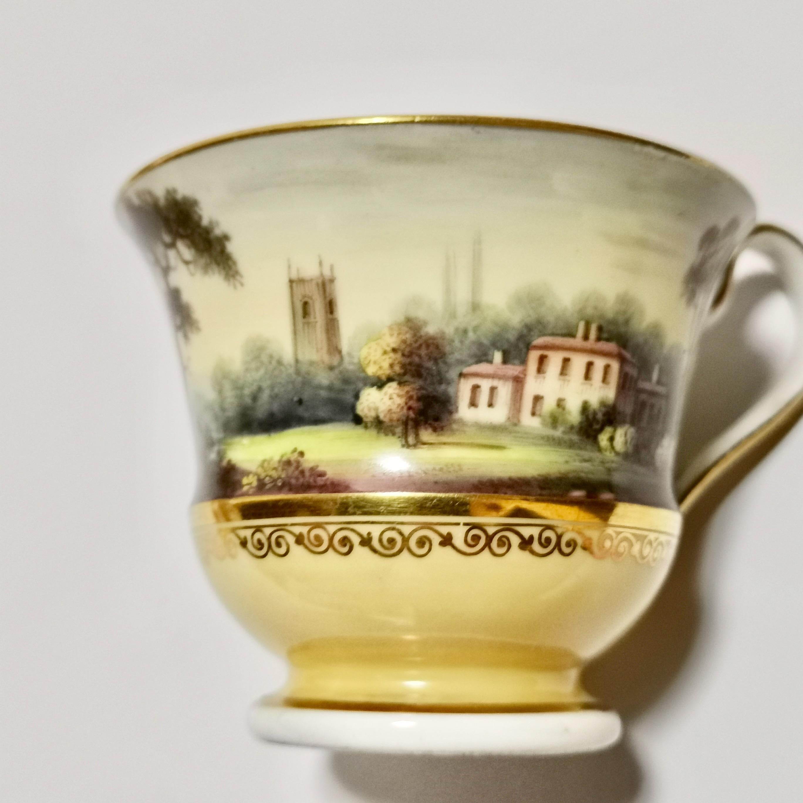Minton Porcelain Tea Service, Yellow with Landscapes, Provenance Regency 4