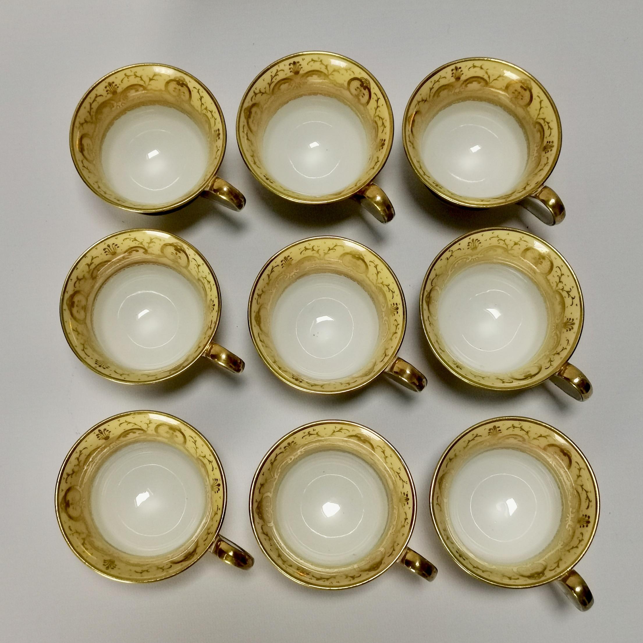 Minton Porcelain Tea Service, Yellow with Landscapes, Provenance Regency 9