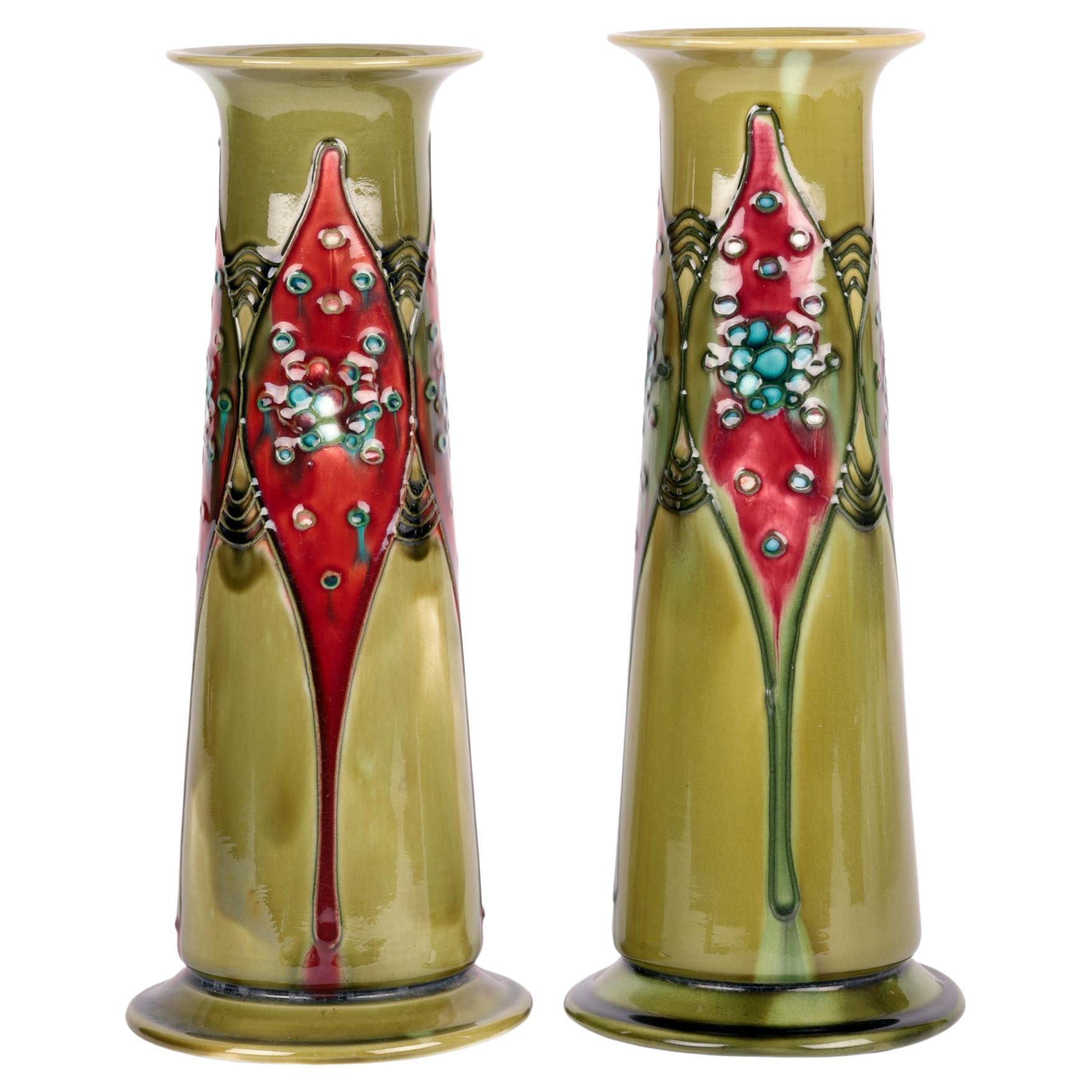 Republik Havslug Hen imod Minton Secessionist Art Nouveau Pair Tube lined Vases For Sale at 1stDibs | minton  secessionist vase