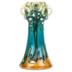 Jarrón floral estilizado de cerámica artística secesionista Minton nº 41