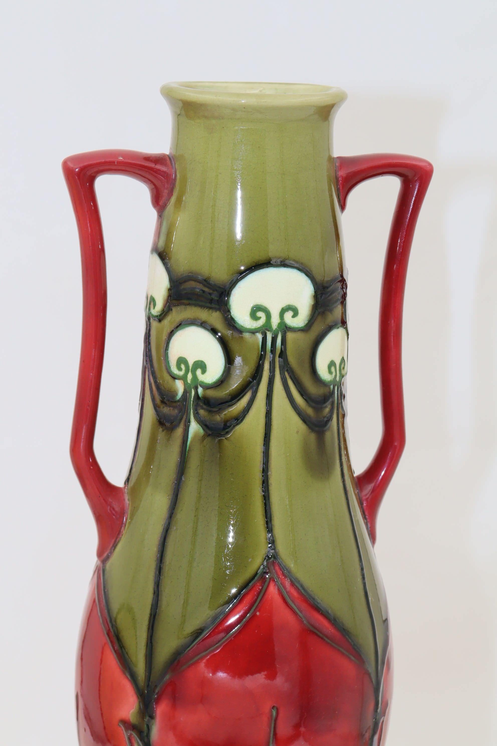 English Minton Secessionist ware Art Nouveau vase For Sale