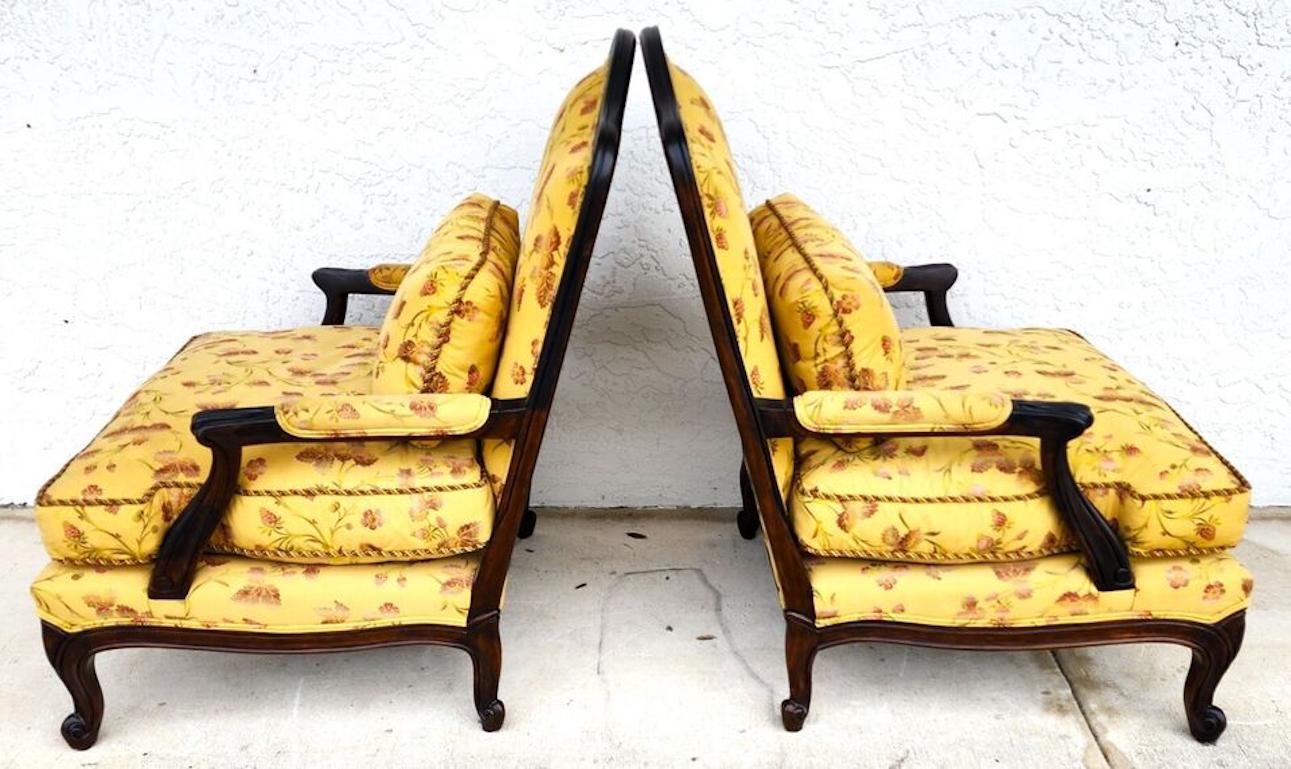 MINTON SPIDEL French Provincial Armchairs Pair In Good Condition For Sale In Lake Worth, FL