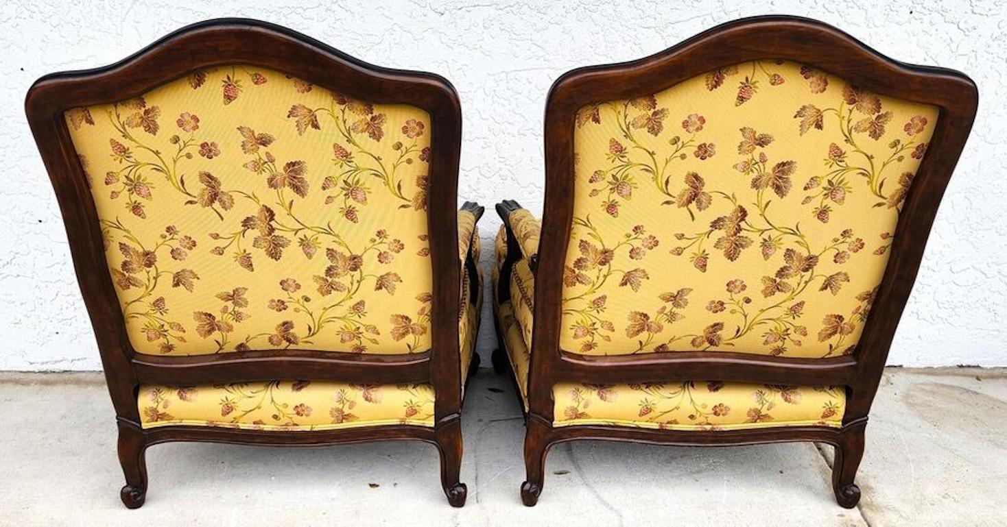 Cotton MINTON SPIDEL French Provincial Armchairs Pair For Sale
