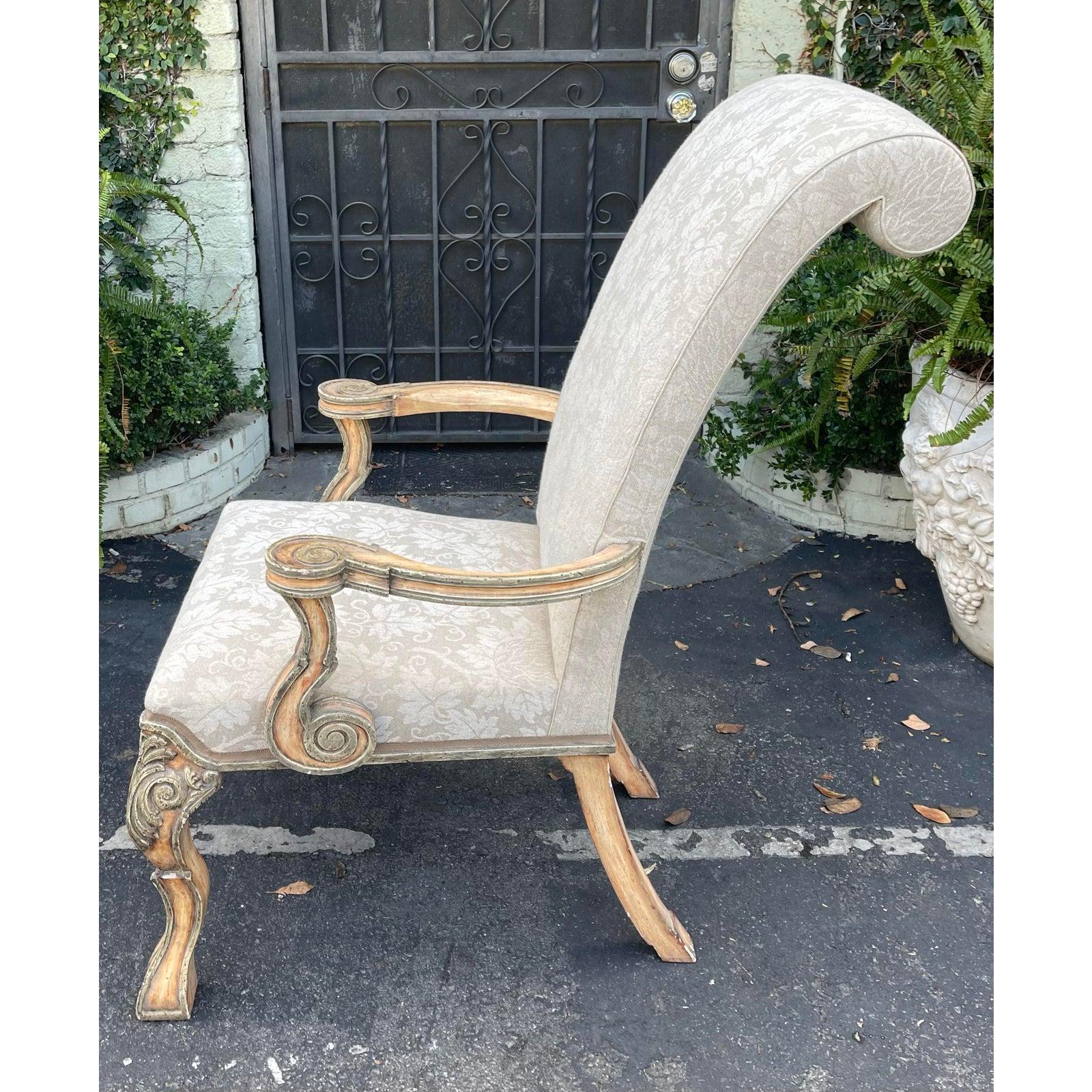 Minton-Spidell 18. Jahrhundert Stil geschnitzt italienischen Arm Stuhl im Zustand „Gut“ im Angebot in LOS ANGELES, CA