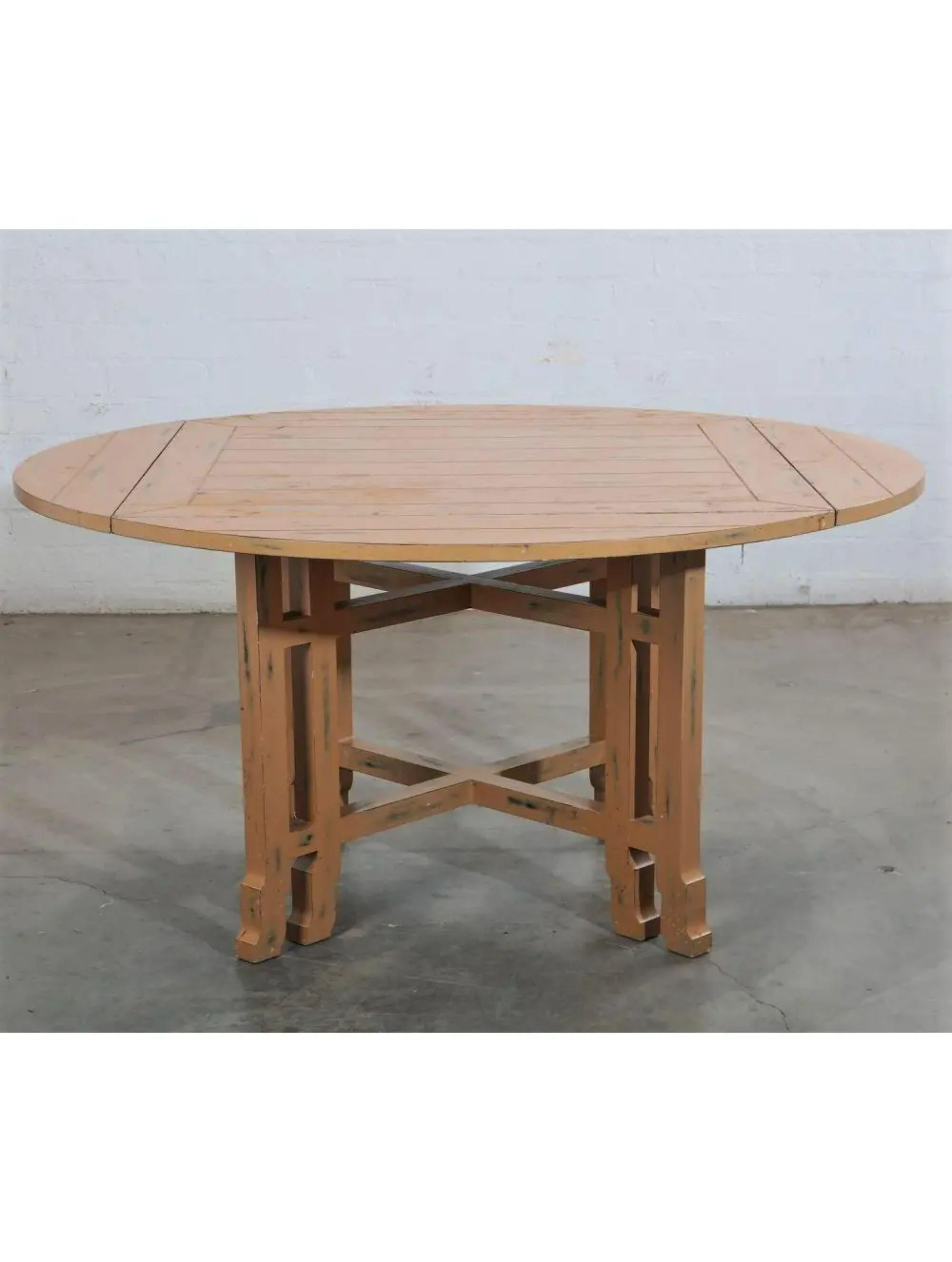 Wood Minton-Spidell 19th Century Style Japanese Country Drop Leaf Breakfast Table