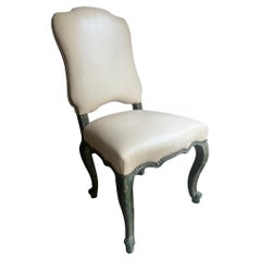 Minton-Spidell Chair in Leather & Distressed Apple Jade Finish