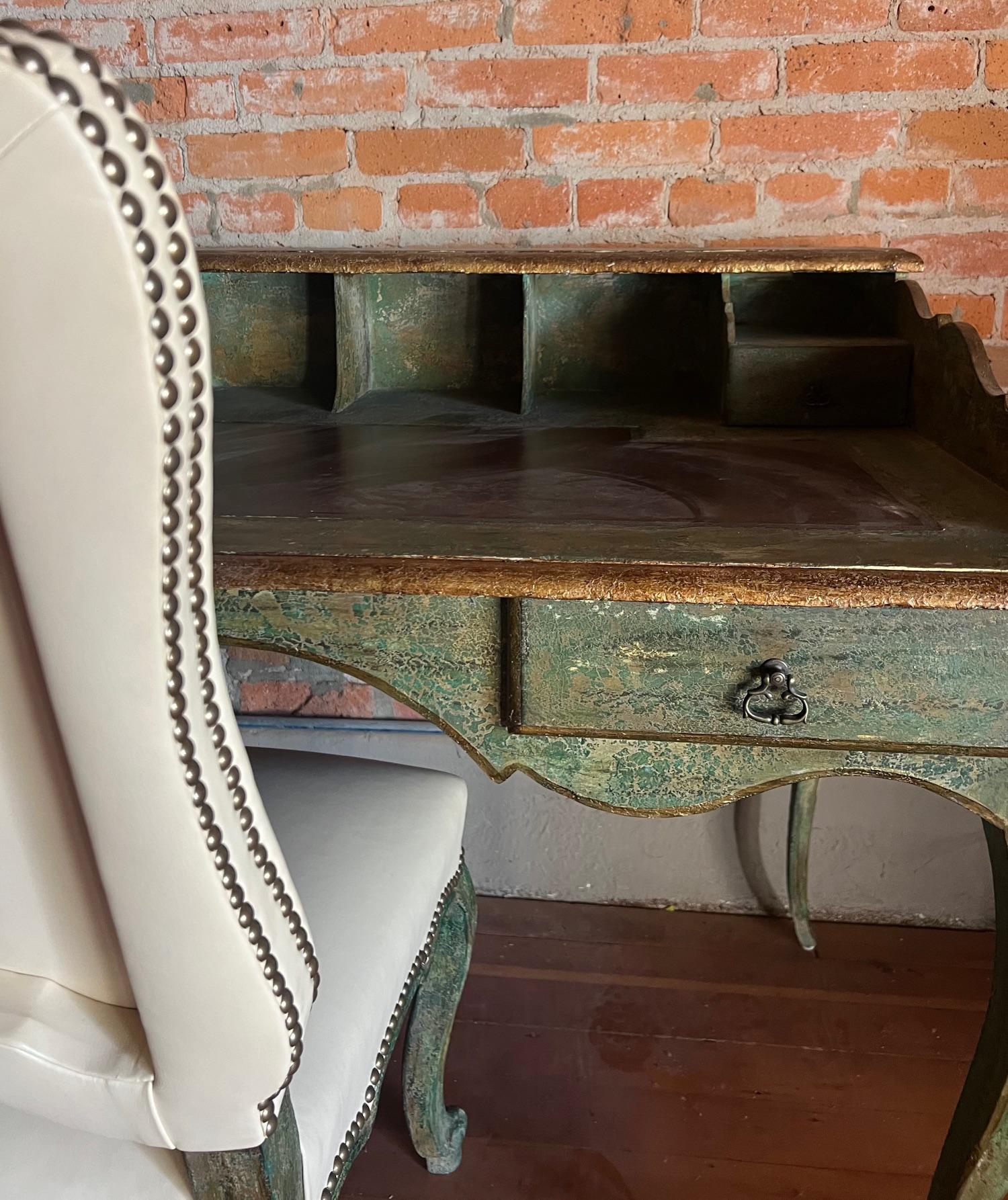 Minton-Spidell Custom Desk and Leather Chair For Sale 3