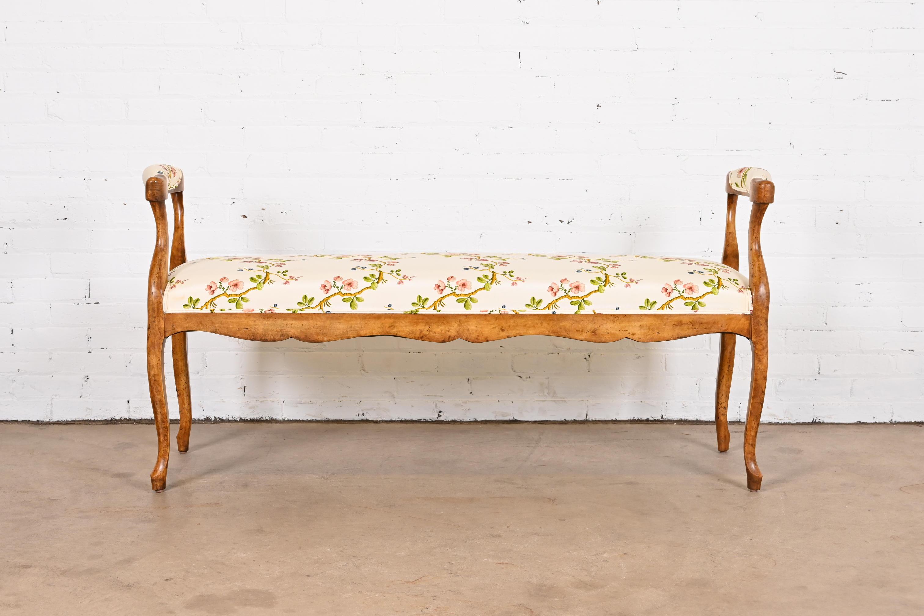 Minton Spidell French Provincial Upholstered Bench In Good Condition In South Bend, IN