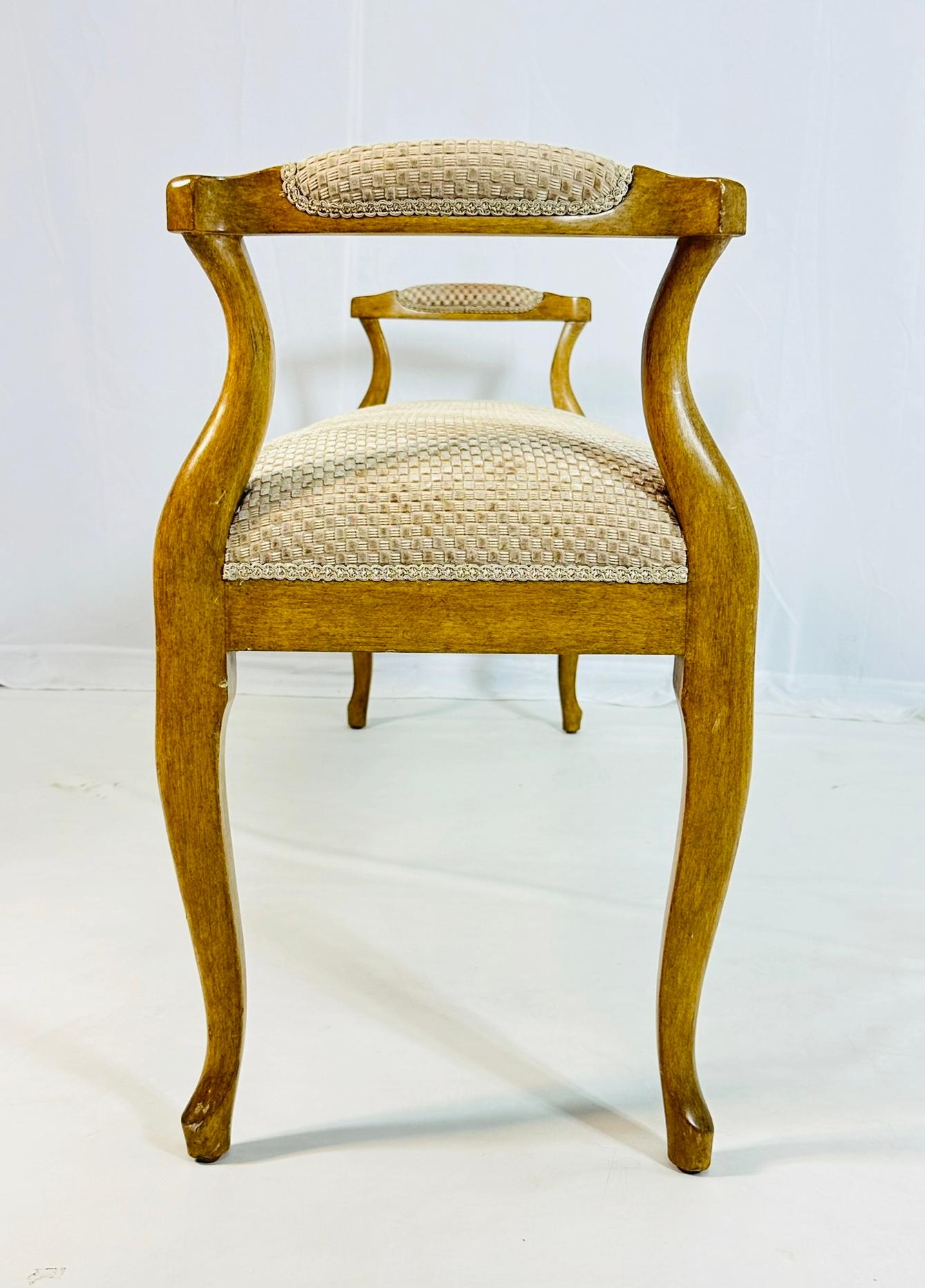 Contemporary Minton - Spidell French Provincial Upholstered Bench, USA 20th Century