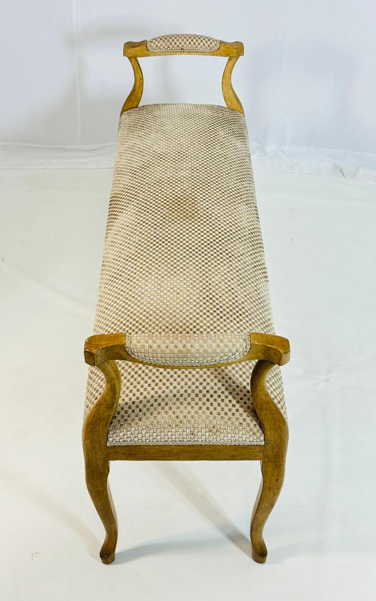 Fabric Minton - Spidell French Provincial Upholstered Bench, USA 20th Century