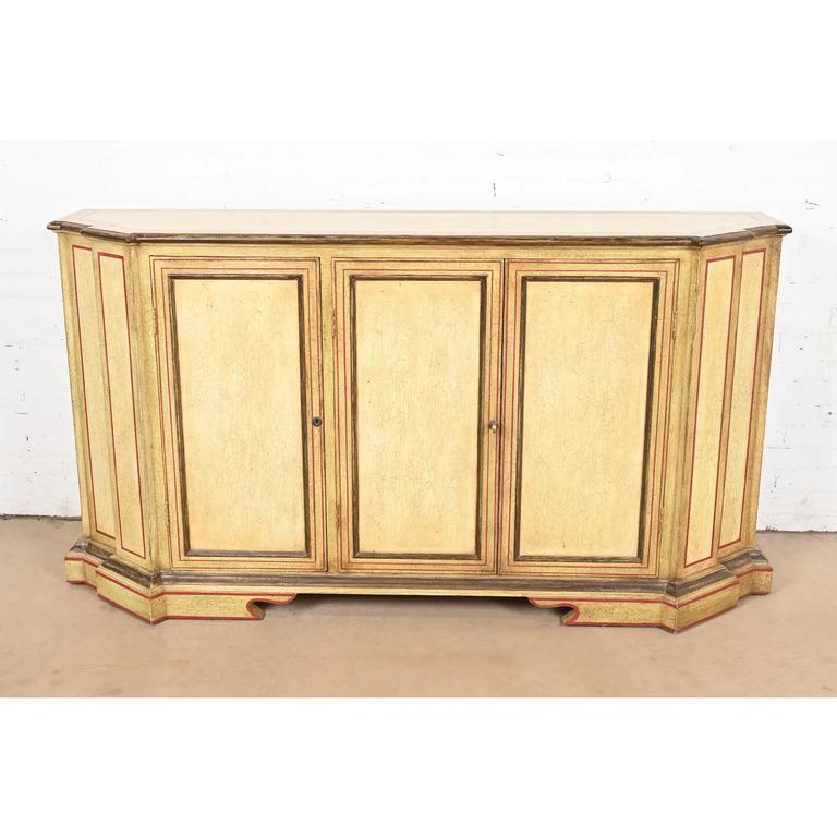 American Minton Spidell French Regency Louis XVI Lacquered Sideboard or Bar Cabinet For Sale