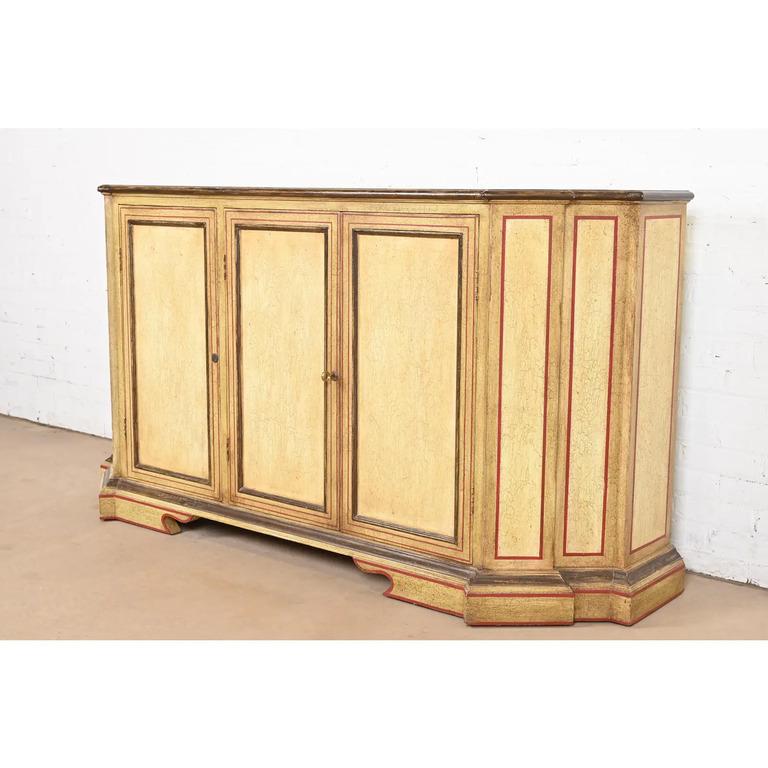 Minton Spidell French Regency Louis XVI Lacquered Sideboard or Bar Cabinet In Good Condition For Sale In South Bend, IN