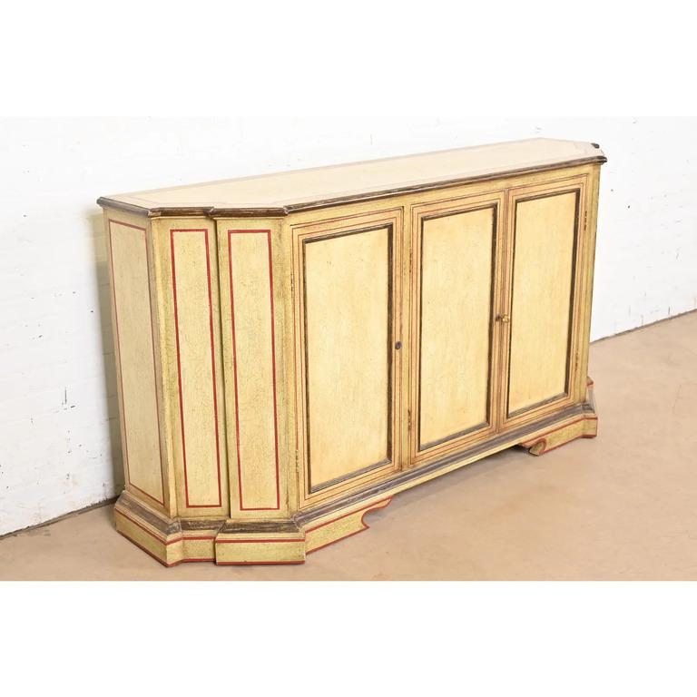 20th Century Minton Spidell French Regency Louis XVI Lacquered Sideboard or Bar Cabinet For Sale