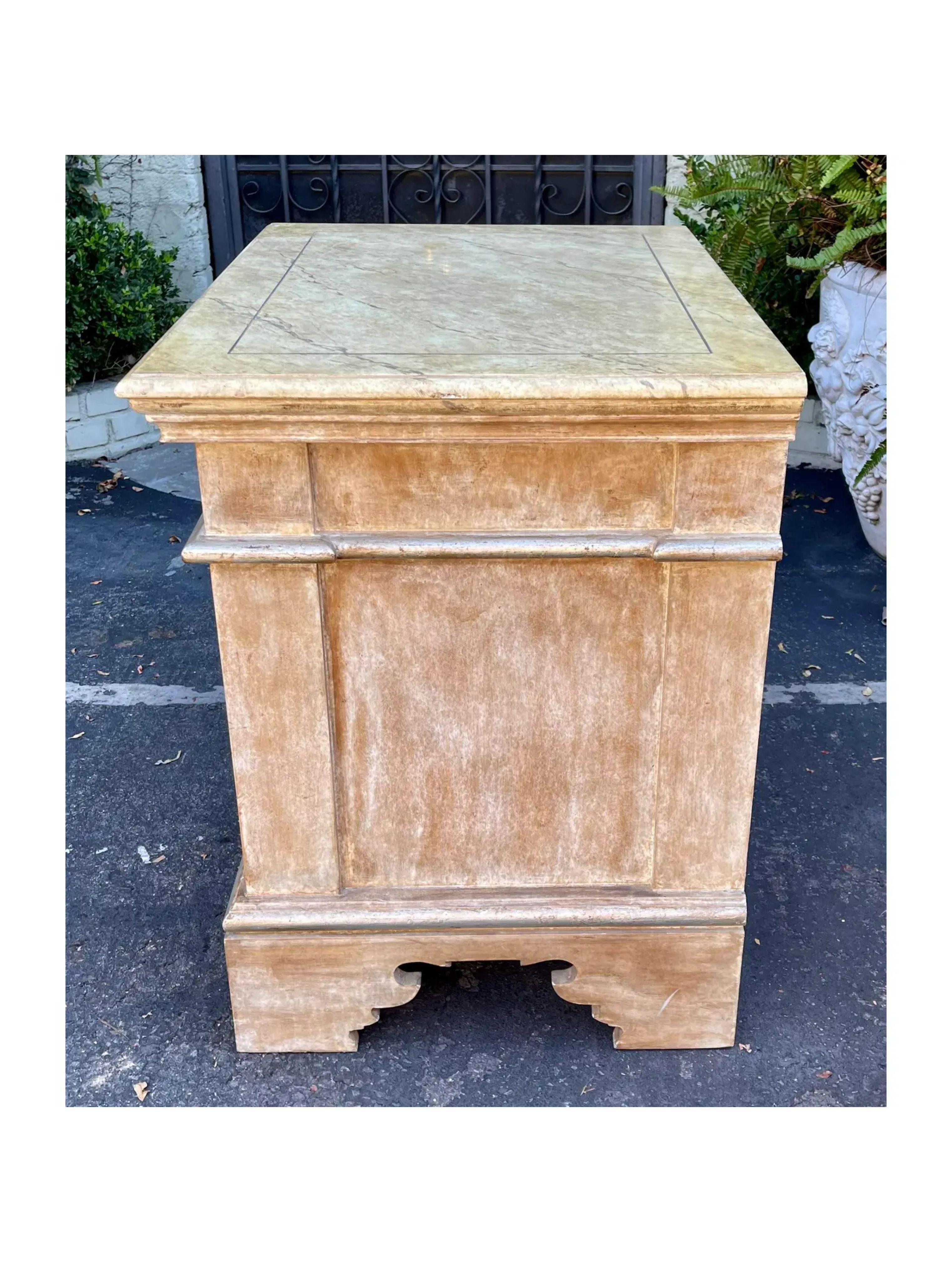 Minton-Spidell Italian Country Tuscany Style Side Table Nightstand Cabinet In Good Condition In LOS ANGELES, CA