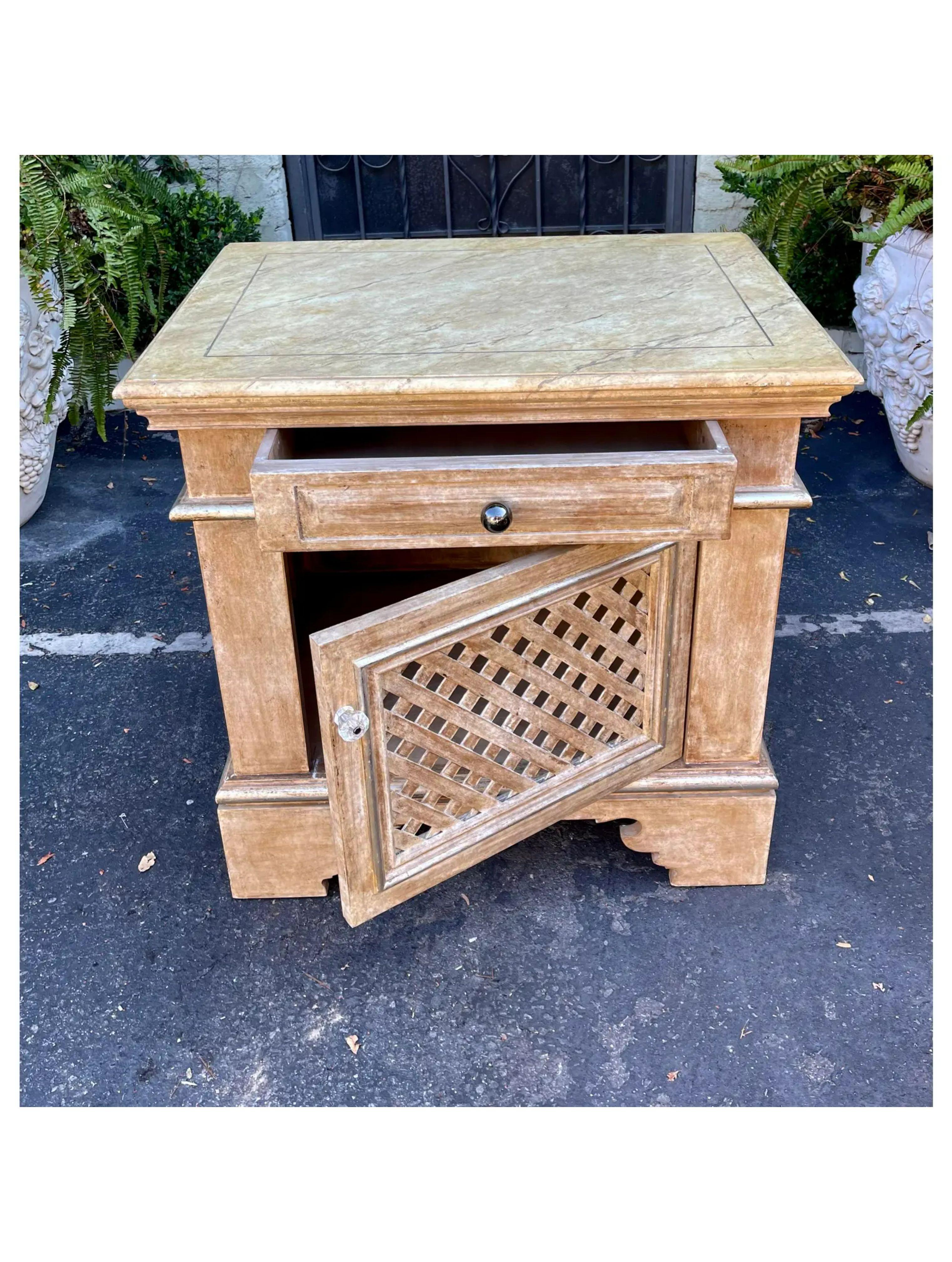 Paint Minton-Spidell Italian Country Tuscany Style Side Table Nightstand Cabinet