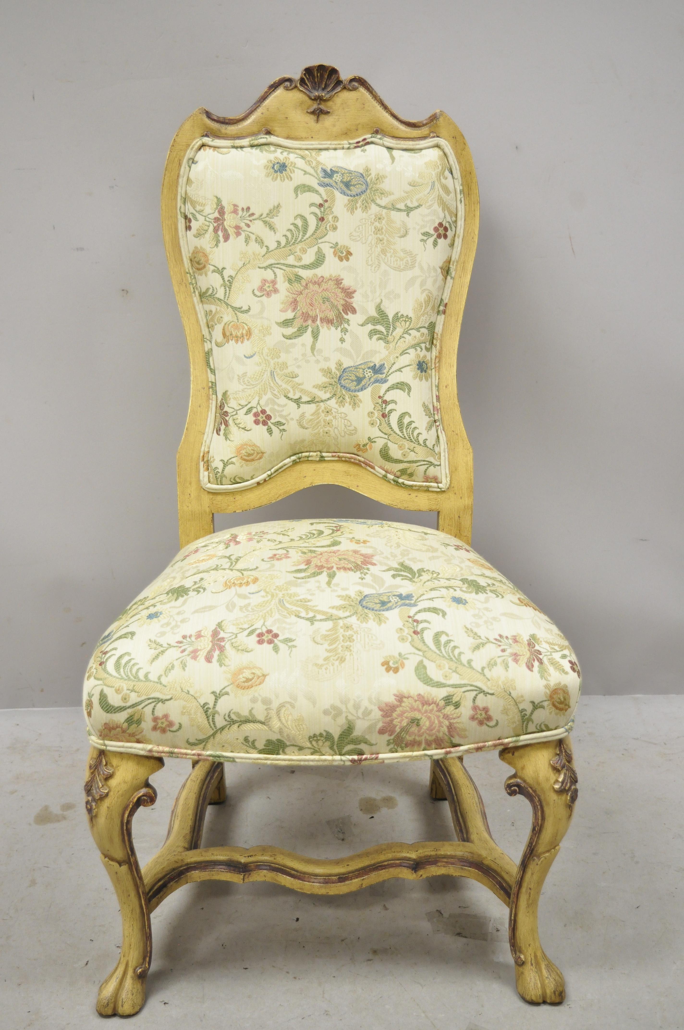 Minton Spidell Italian Regency Rococo style cream painted dining chairs - Set of 4. Item features (4) Side chairs, cream distress painted finish, solid wood frame, nicely carved details, original label, quality American craftsmanship, great style