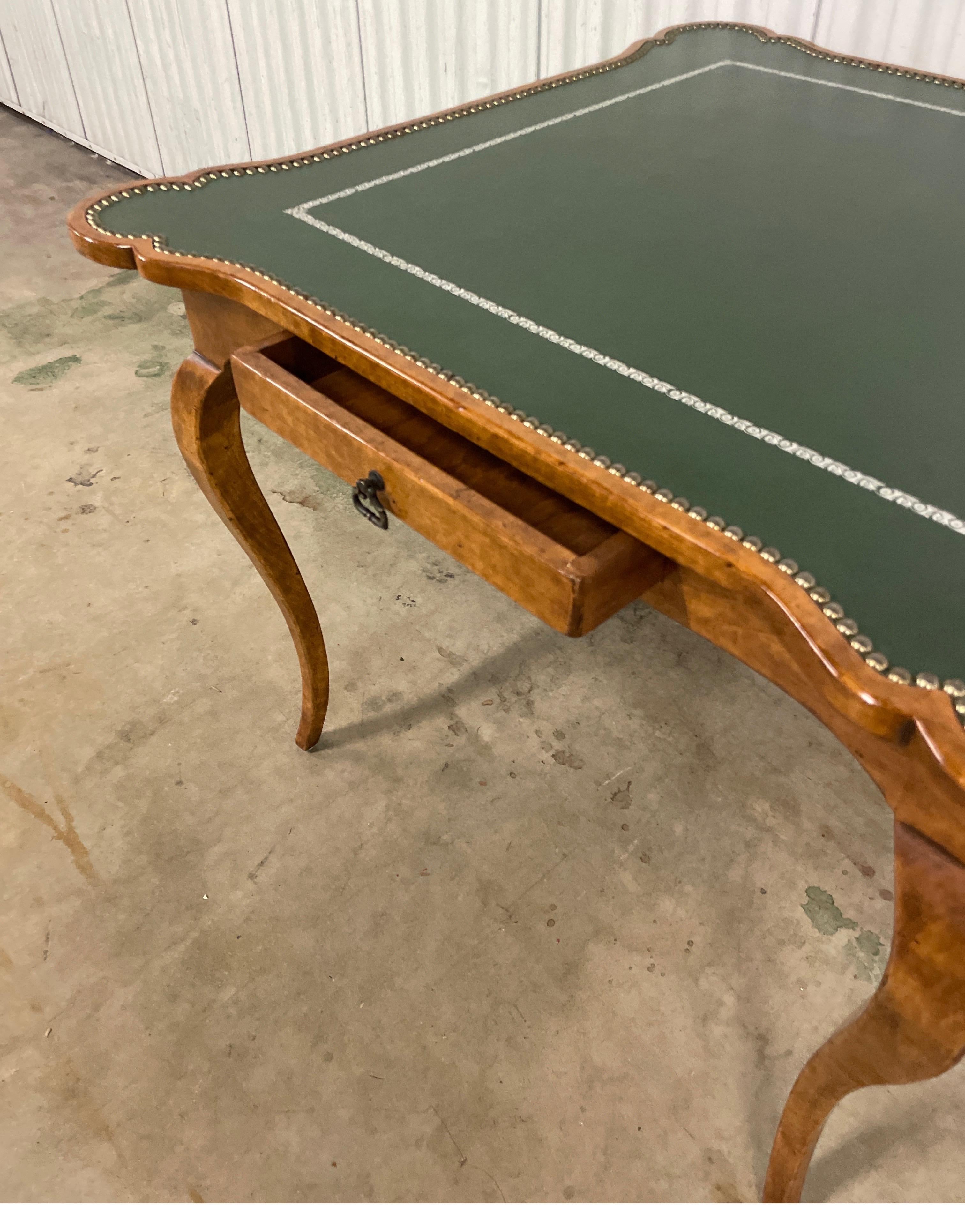 20th Century Minton Spidell Leather Top Game Table