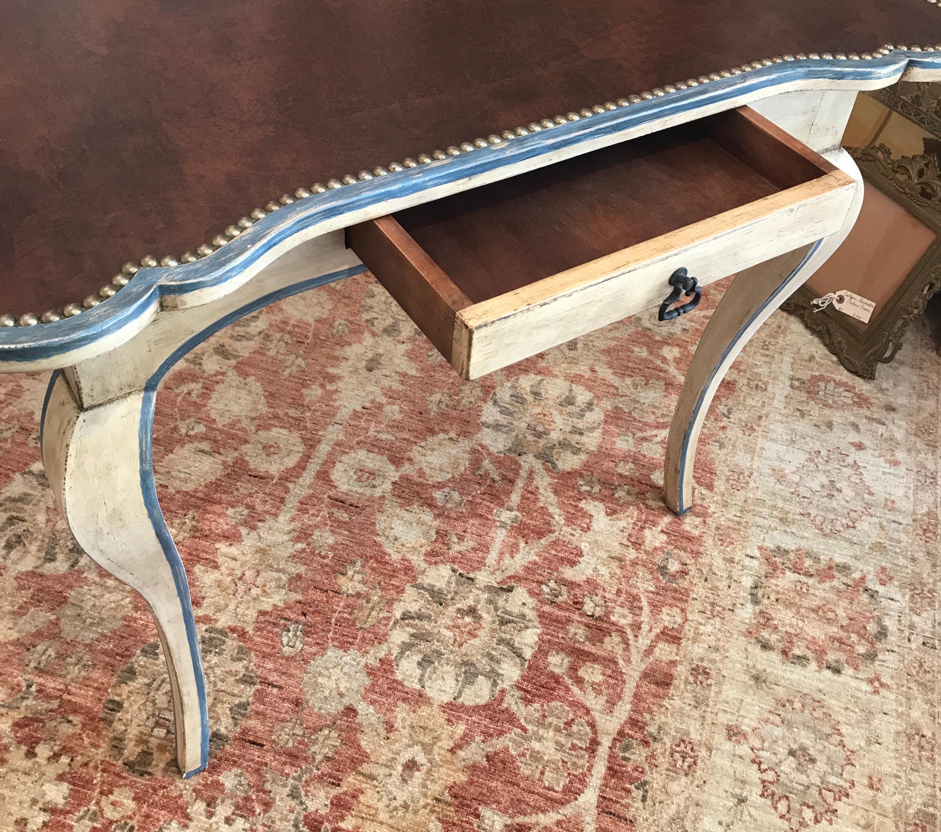 20th Century Minton Spidell Leather Topped Game Table