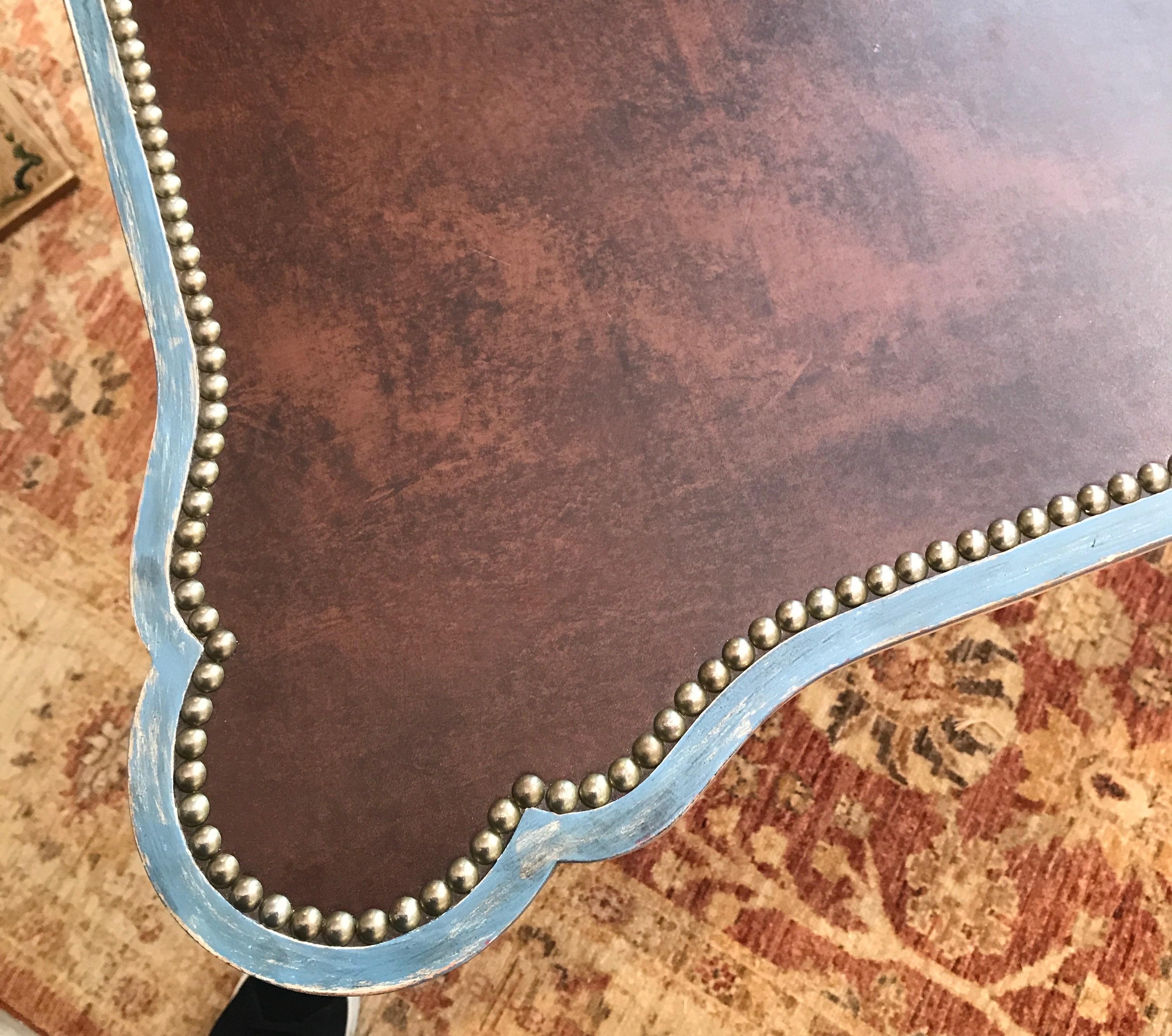 Minton Spidell Leather Topped Game Table 5
