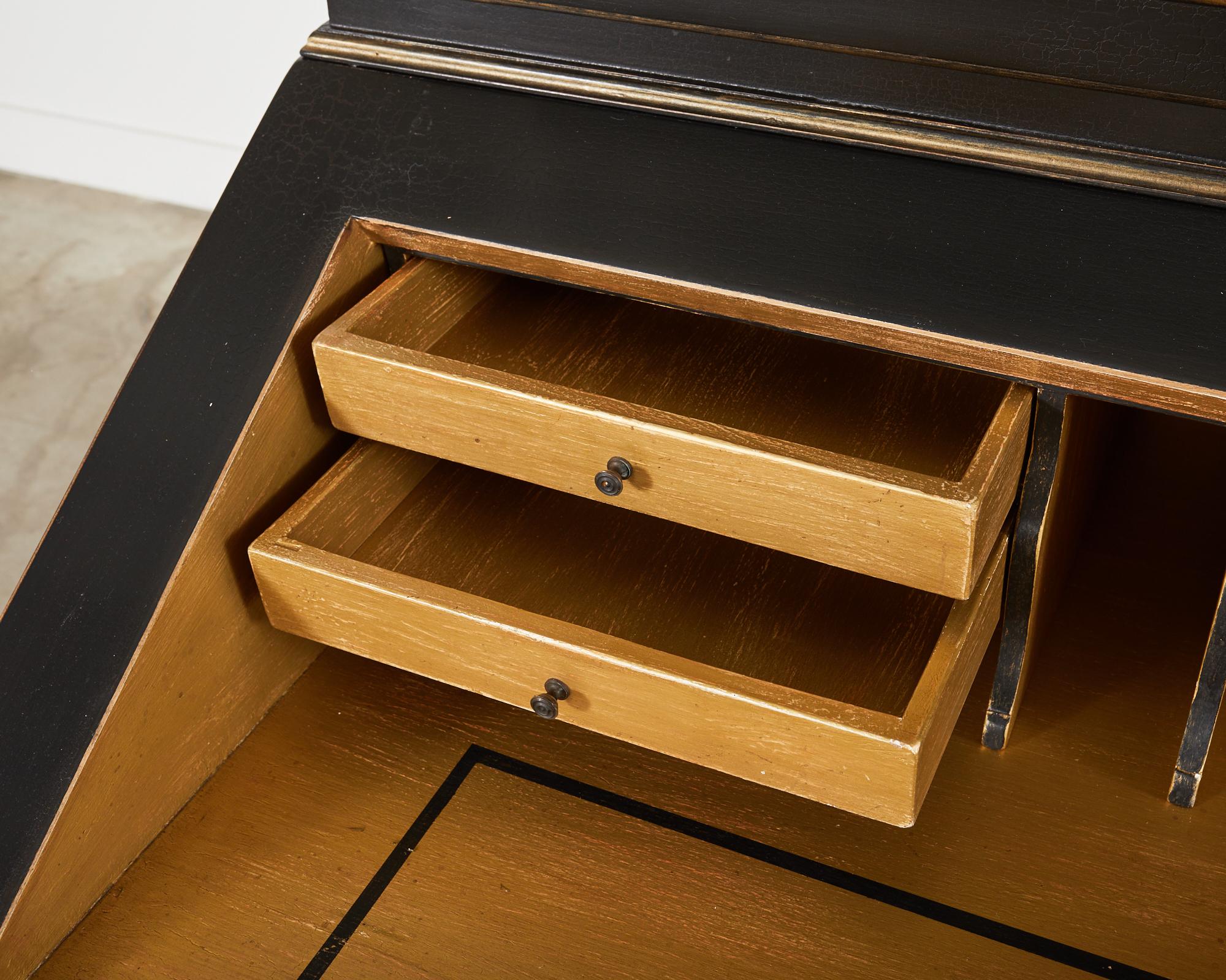 Minton-Spidell Louis XV Style Ebonized Secretary Bookcase 6