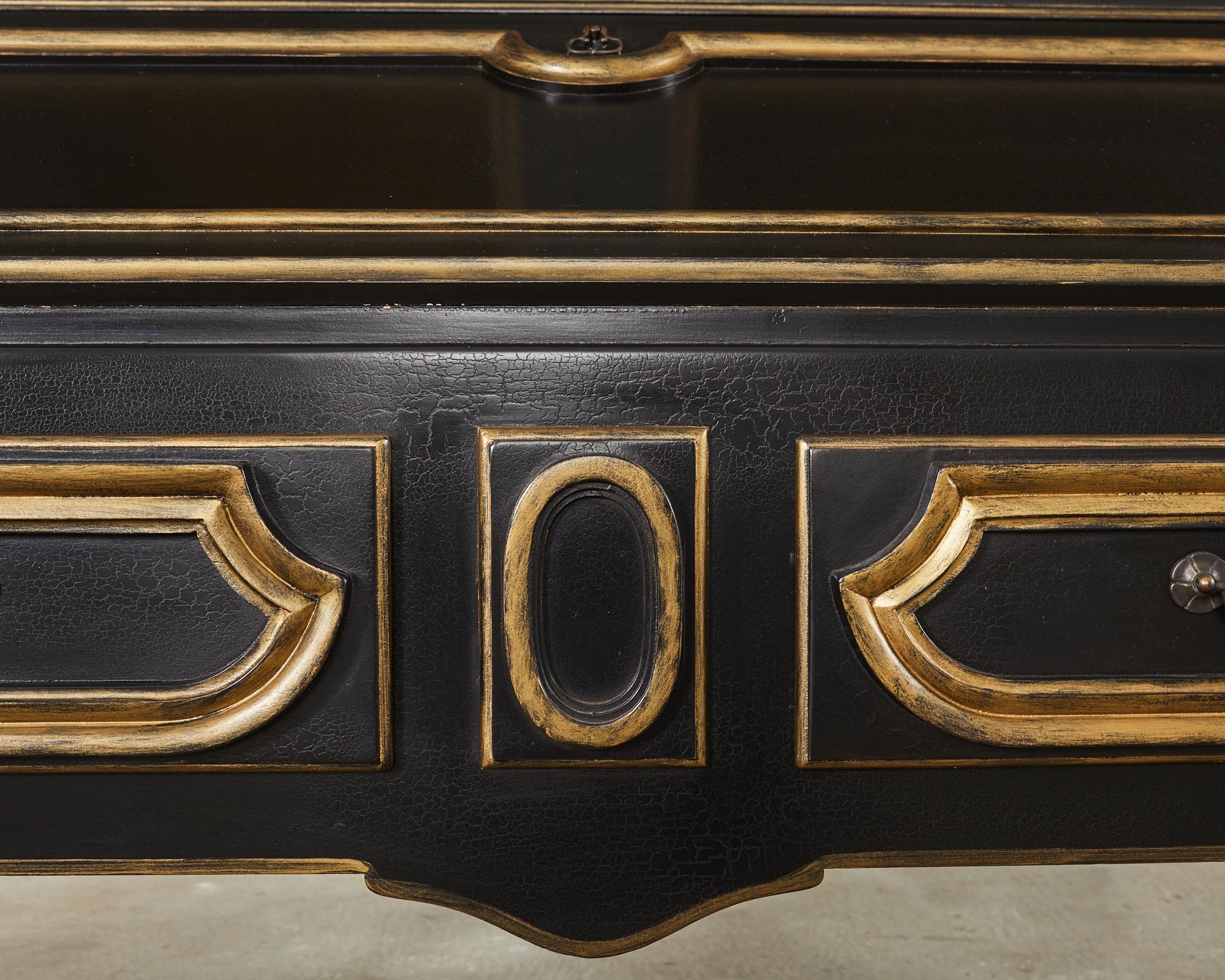 Minton-Spidell Louis XV Style Ebonized Secretary Bookcase 8