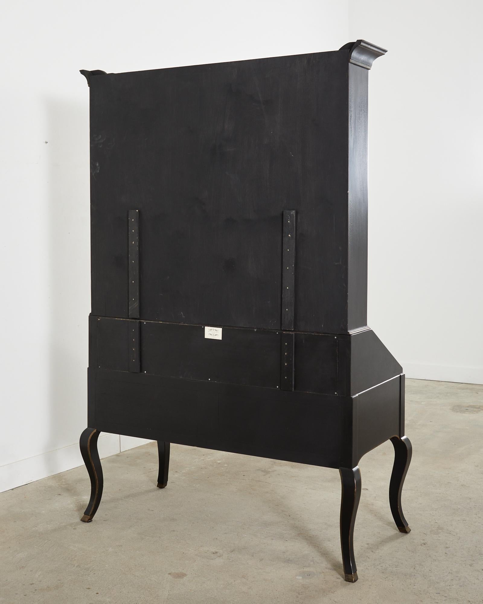 Minton-Spidell Louis XV Style Ebonized Secretary Bookcase 12