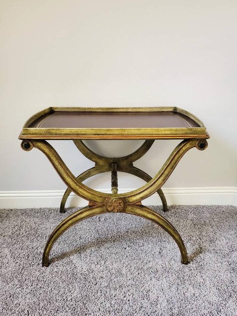 20th Century Minton-Spidell Neoclassical X-Form York Tray Table For Sale