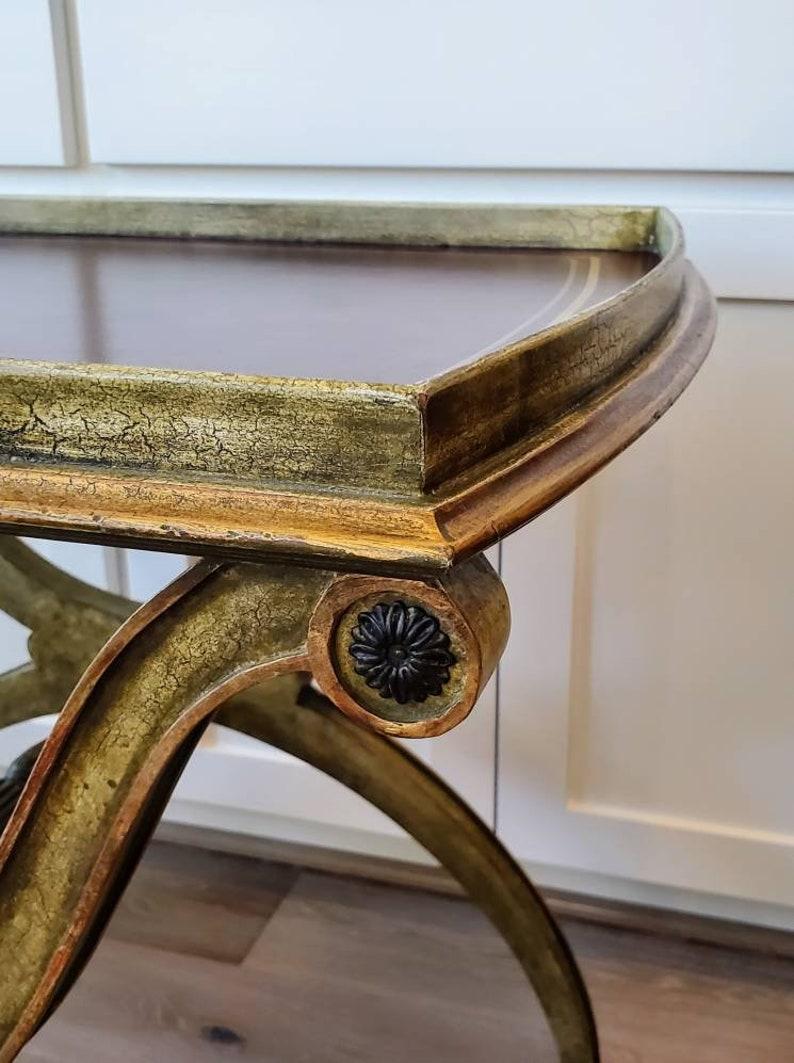 Cuir Table à plateau York néoclassique en forme de X de Minton-Spidell en vente