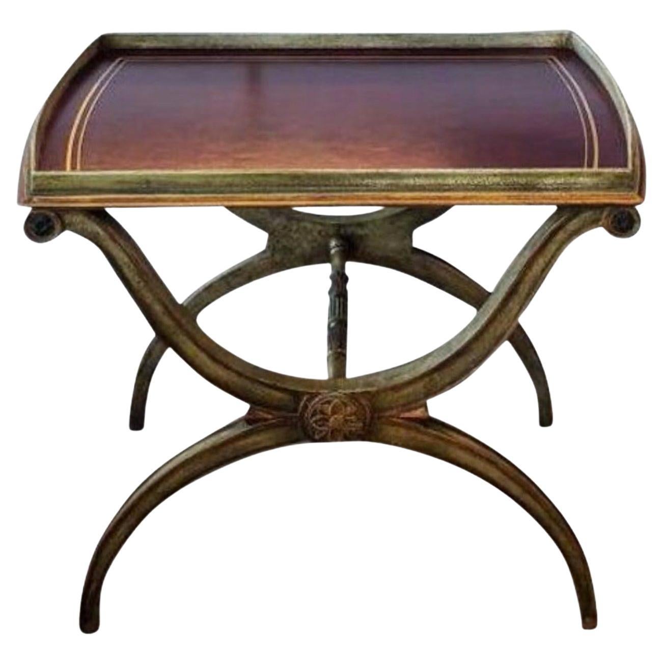 Table à plateau York néoclassique en forme de X de Minton-Spidell en vente