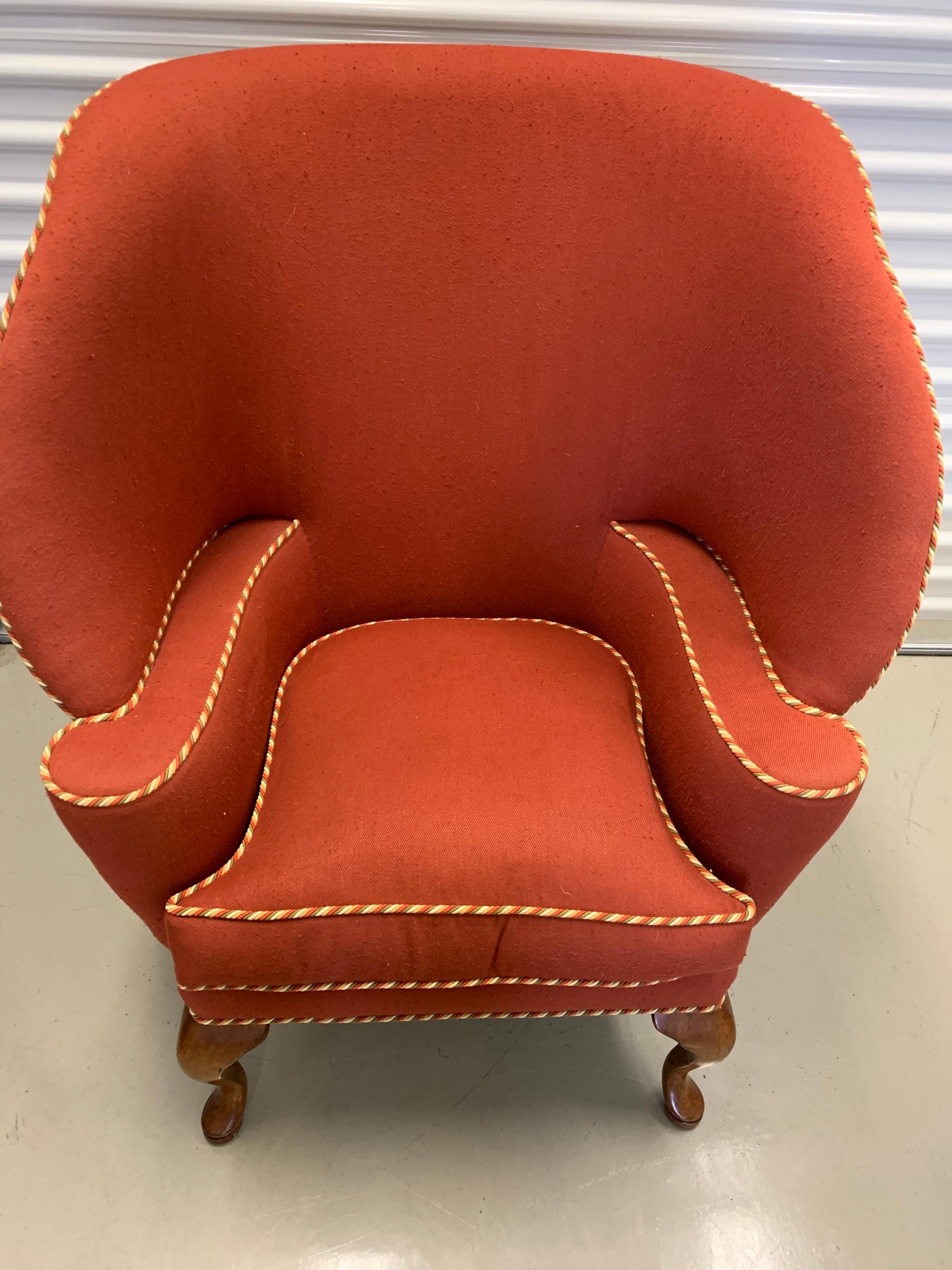 20th Century Minton Spidell Papa Bear Upholstered Chair Sculptural Wingback Armchair