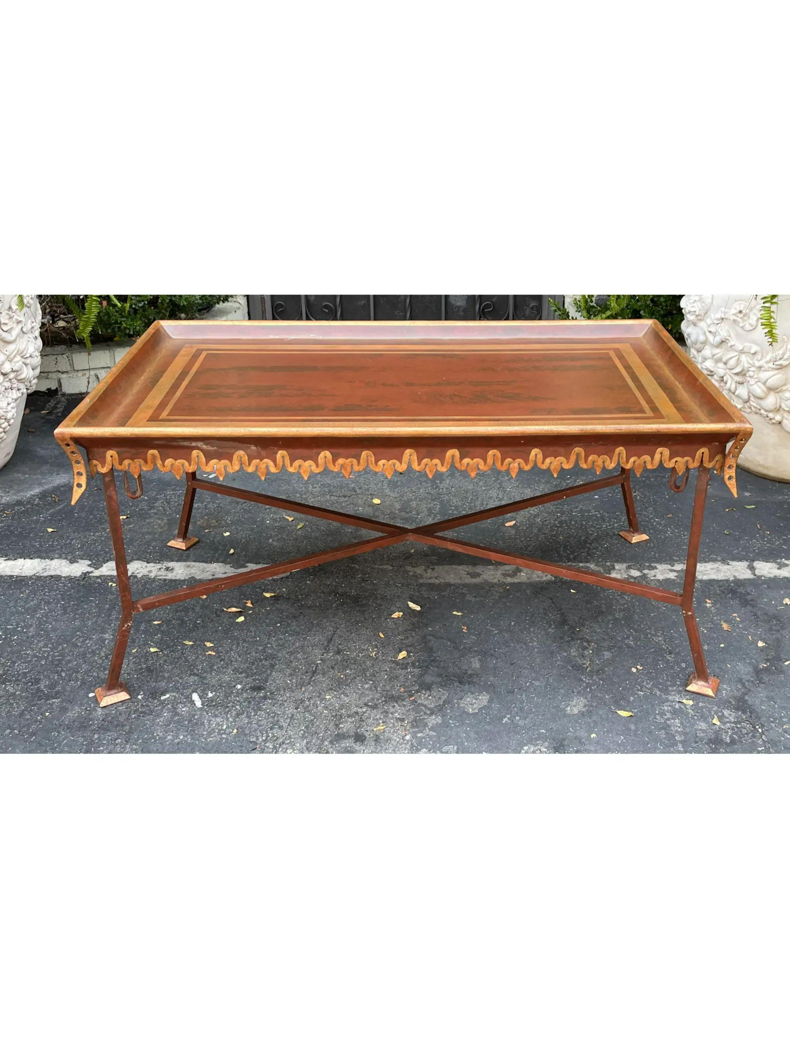 Minton Spidell Regency Style Las Palmas Collection Parcel Gilt And Red Painted Tole & Wrought Iron Coffee Table

Additional information: 
Materials: Paint, Tole, Wrought Iron
Color: Red
Brand: Minton-Spidell
Designer: Minton-Spidell
Period: