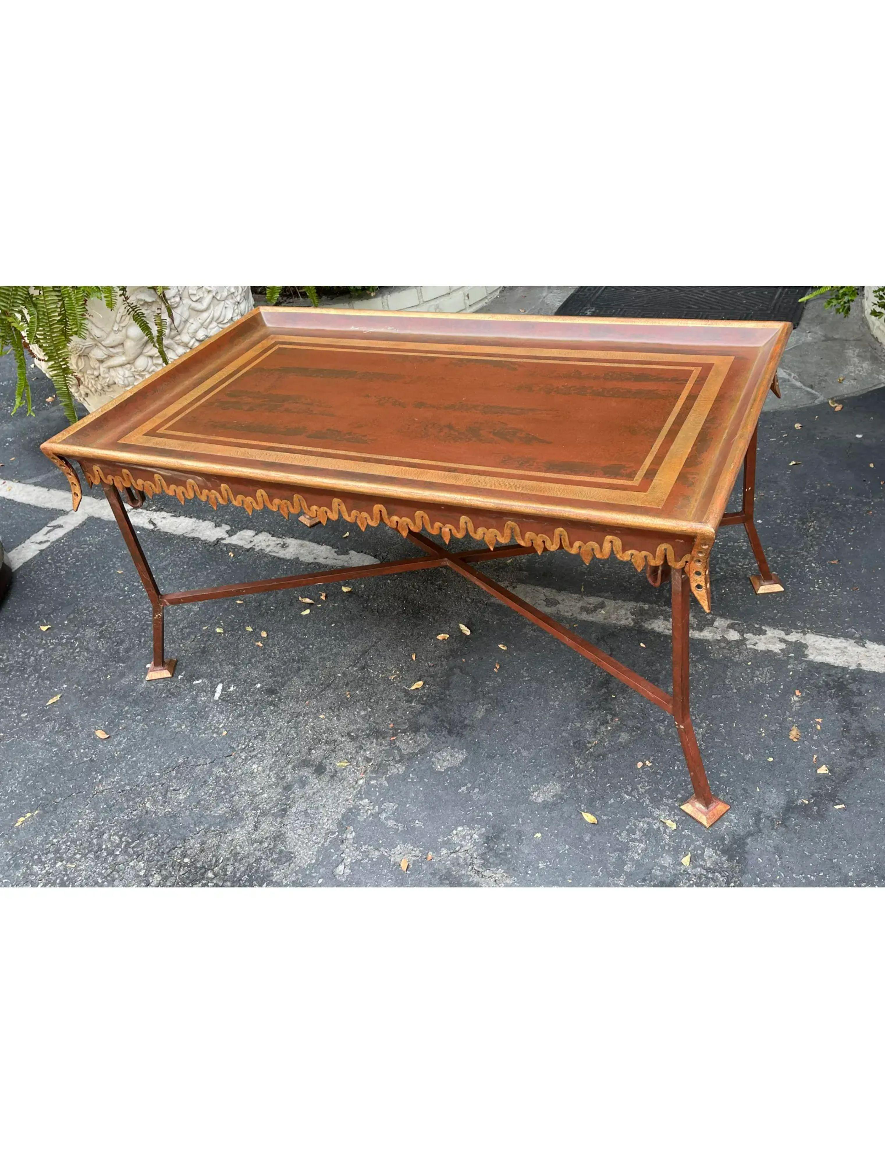 Contemporary Minton Spidell Regency Style Tole & Wrought Iron Coffee Table