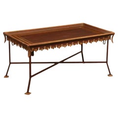 Minton Spidell Regency Style Tole & Wrought Iron Coffee Table
