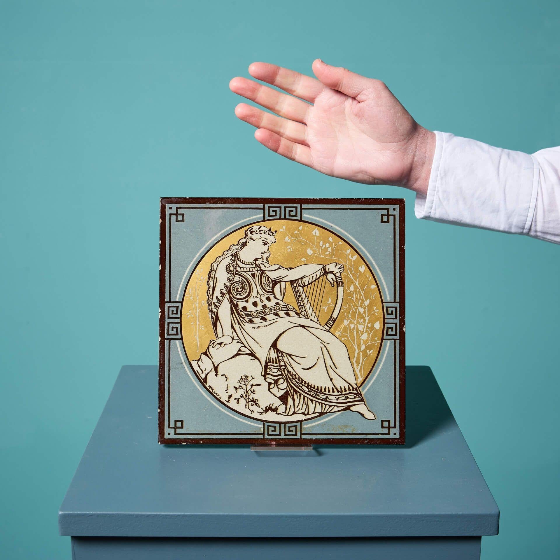 Azulejo antiguo Minton de la serie 