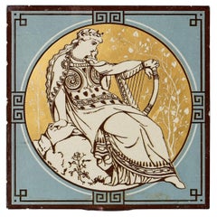 Carreau de Minton de "Figures classiques avec instruments de musique" par John Moyr Smith