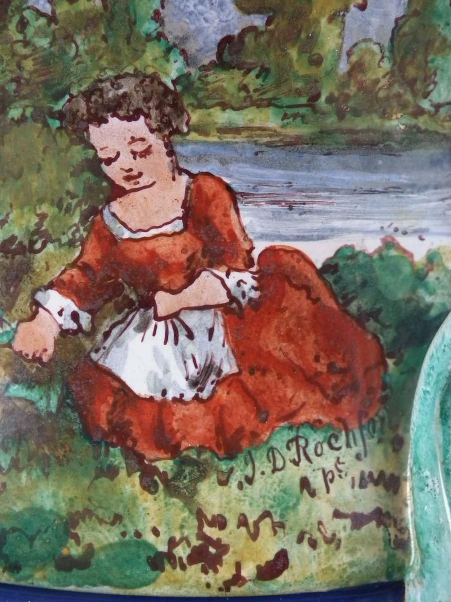 Minton Tin-Glazed Majolica Pictorial Lidded Vase 13