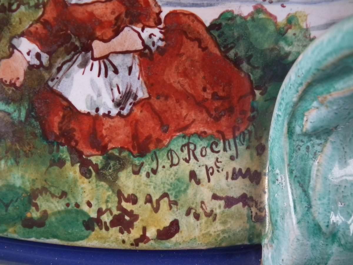 Minton Zinnglasierte Majolika-Vase mit malerischem Deckel und Zinnglasur im Angebot 13