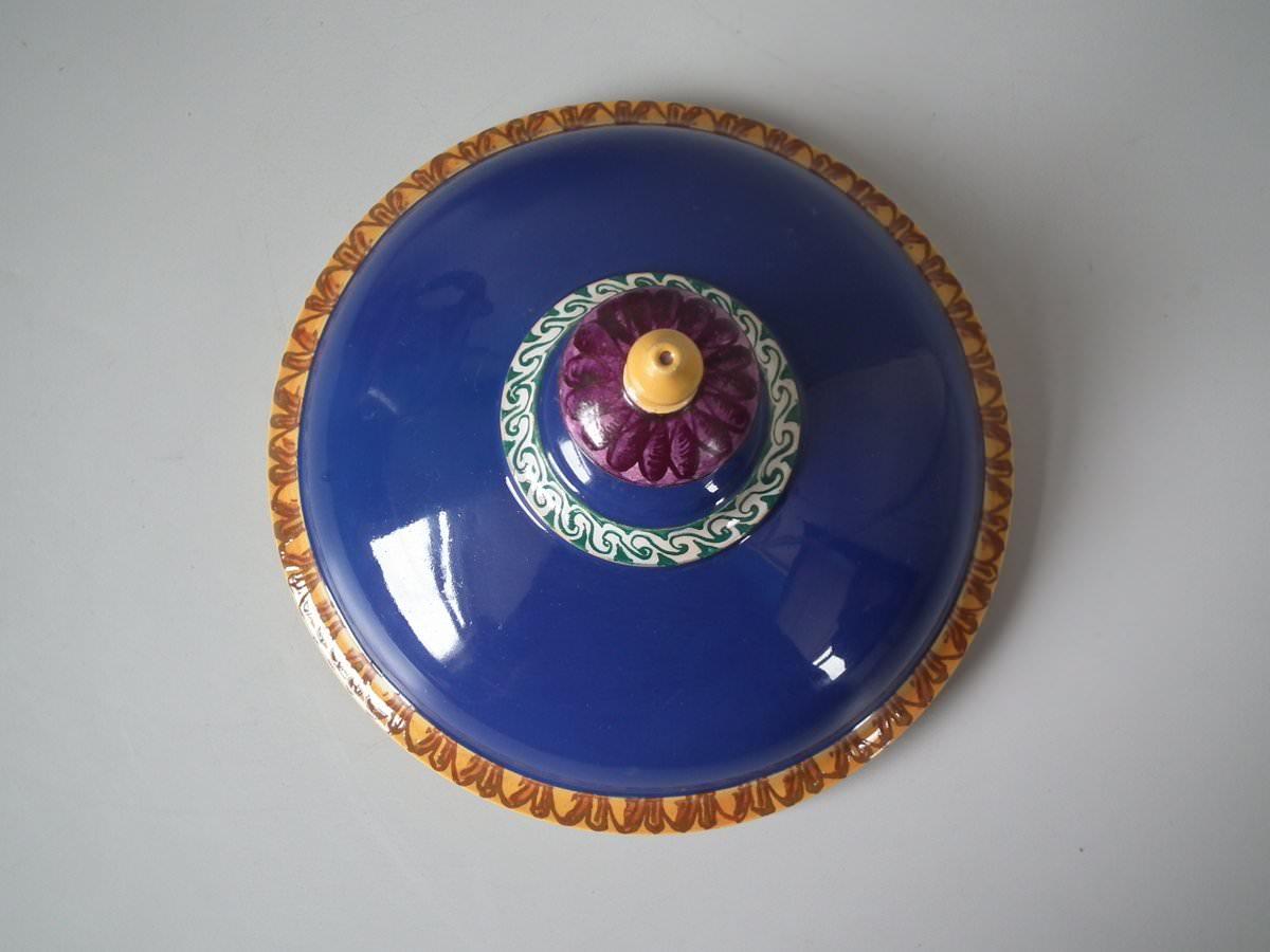 Minton Tin-Glazed Majolica Pictorial Lidded Vase 1