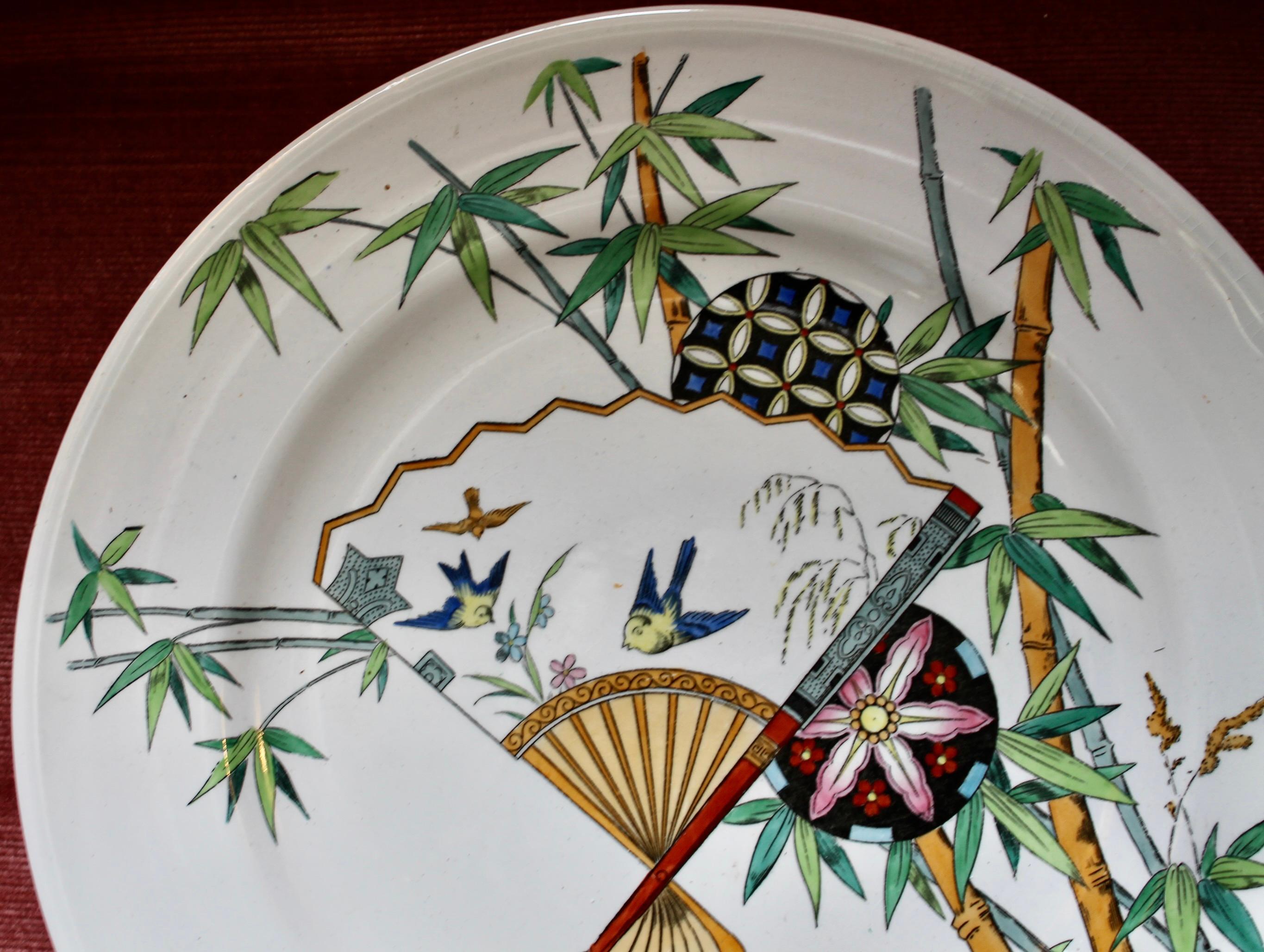 Estetismo Piatto Christopher Dresser stile Japonisme Aesthetic Movement di Minton in vendita